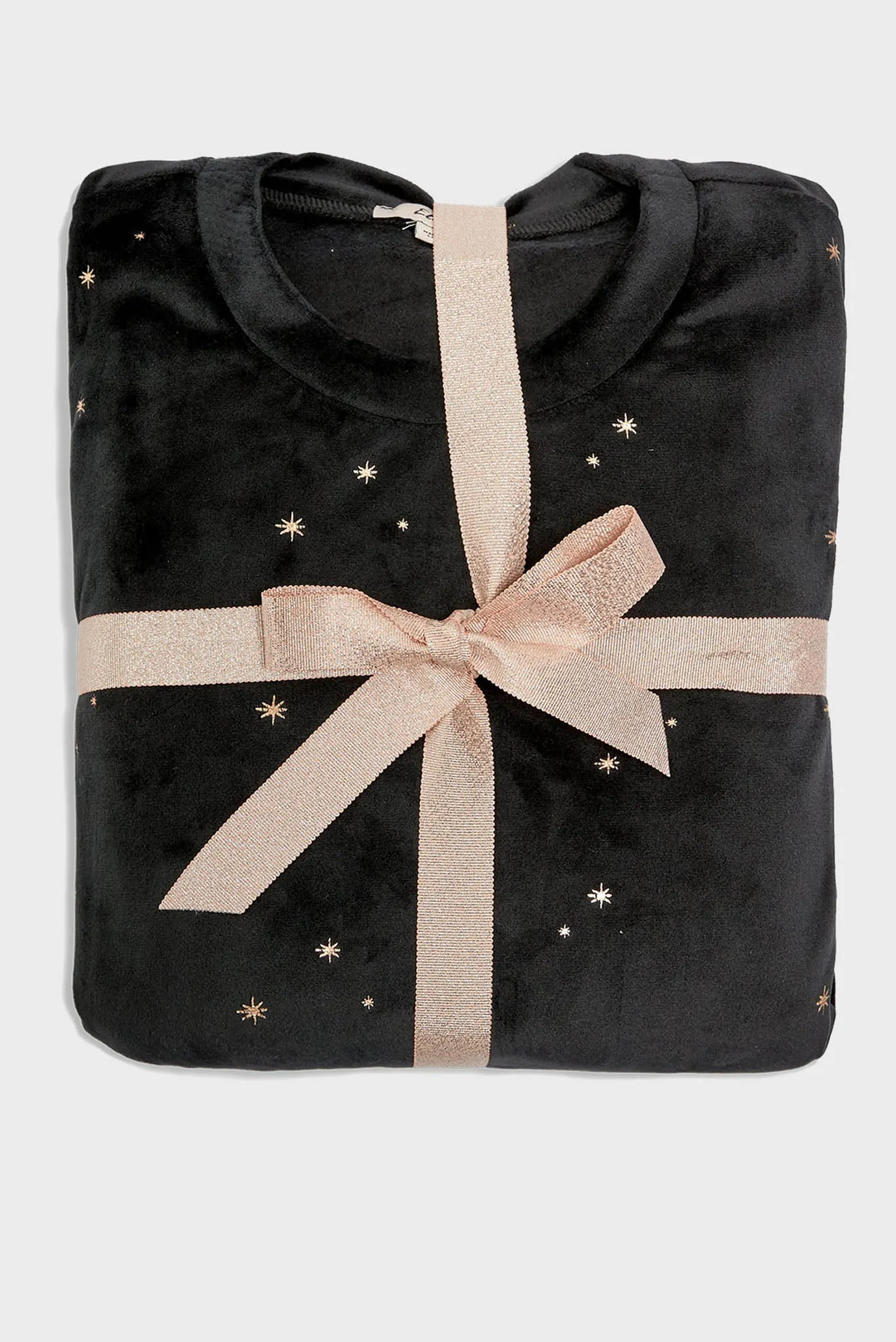 Женская черная пижама с узором (свитшот, брюки) MIKAL 5