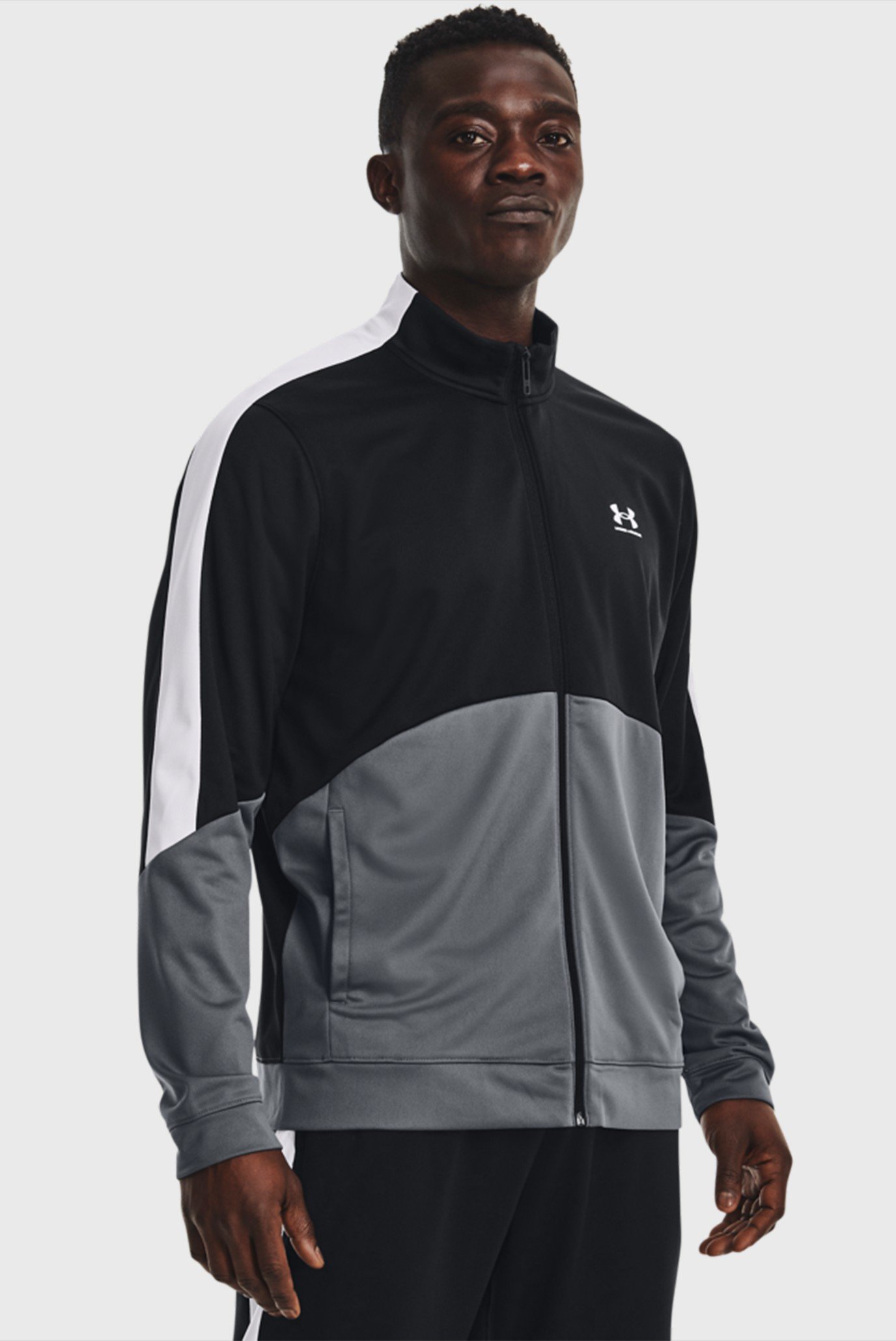 Мужская черная спортивная кофта UA Tricot Fashion Jacket 1