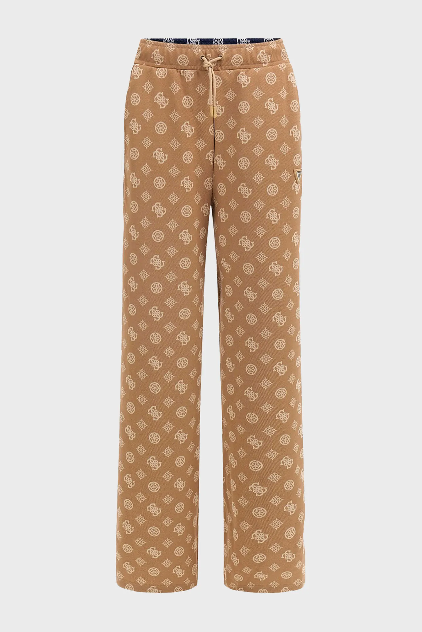 Женские бежевые спортивные брюки с узором 4