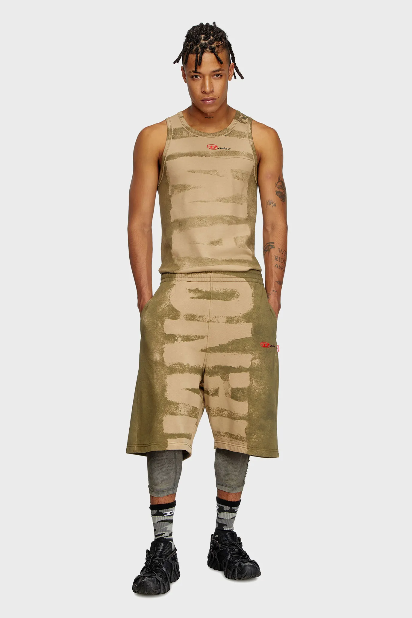 Чоловіча зелена майка T-LIFTY-BLEEDING-DD Diesel x Damiano David 3