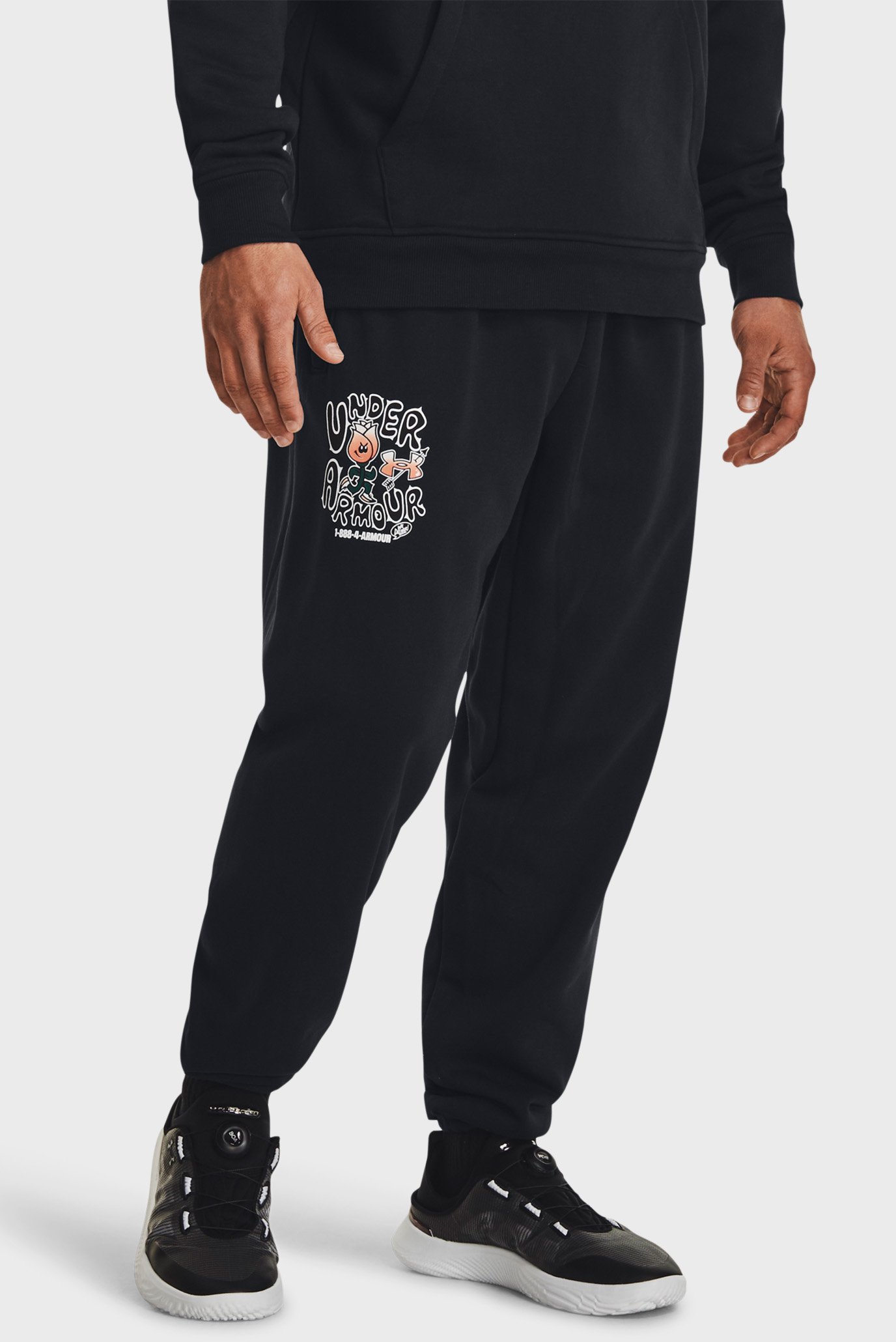 Мужские черные спортивные брюки UA HW Terry Rose Joggers 1