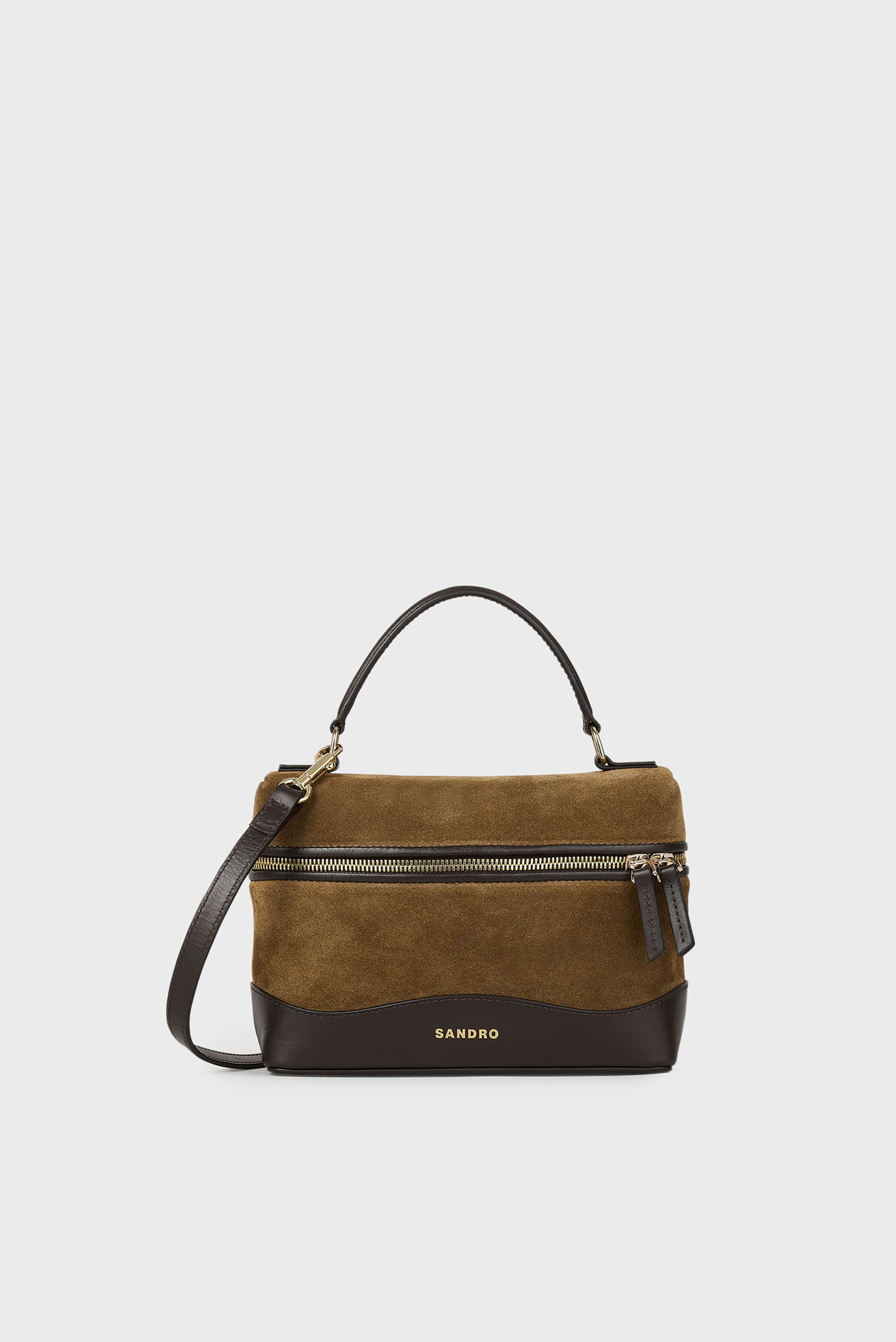 Женская оливковая замшевая сумка TANGOSO Оливковый ONESIZE Sandro SFASA01588_Camel Женская оливковая замшевая сумка TANGOSO Оливковый ONESIZE Sandro SFASA01588_Camel
