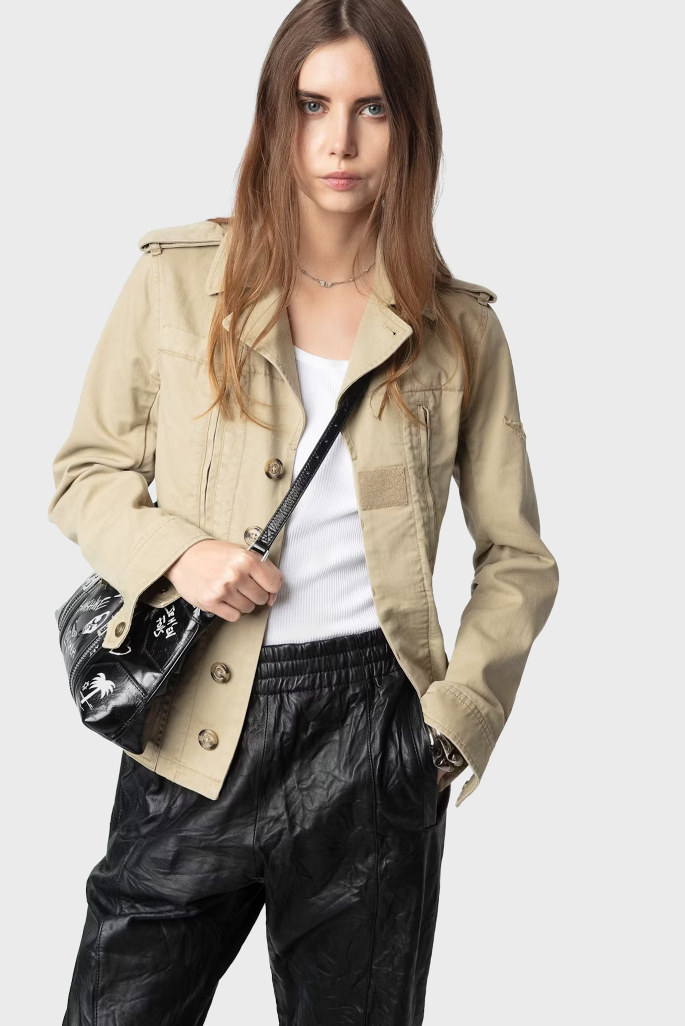 Женская бежевая куртка Klimi Бежевый M ZADIG&VOLTAIRE WWOW01672_LATTE Женская бежевая куртка Klimi Бежевый M ZADIG&VOLTAIRE WWOW01672_LATTE