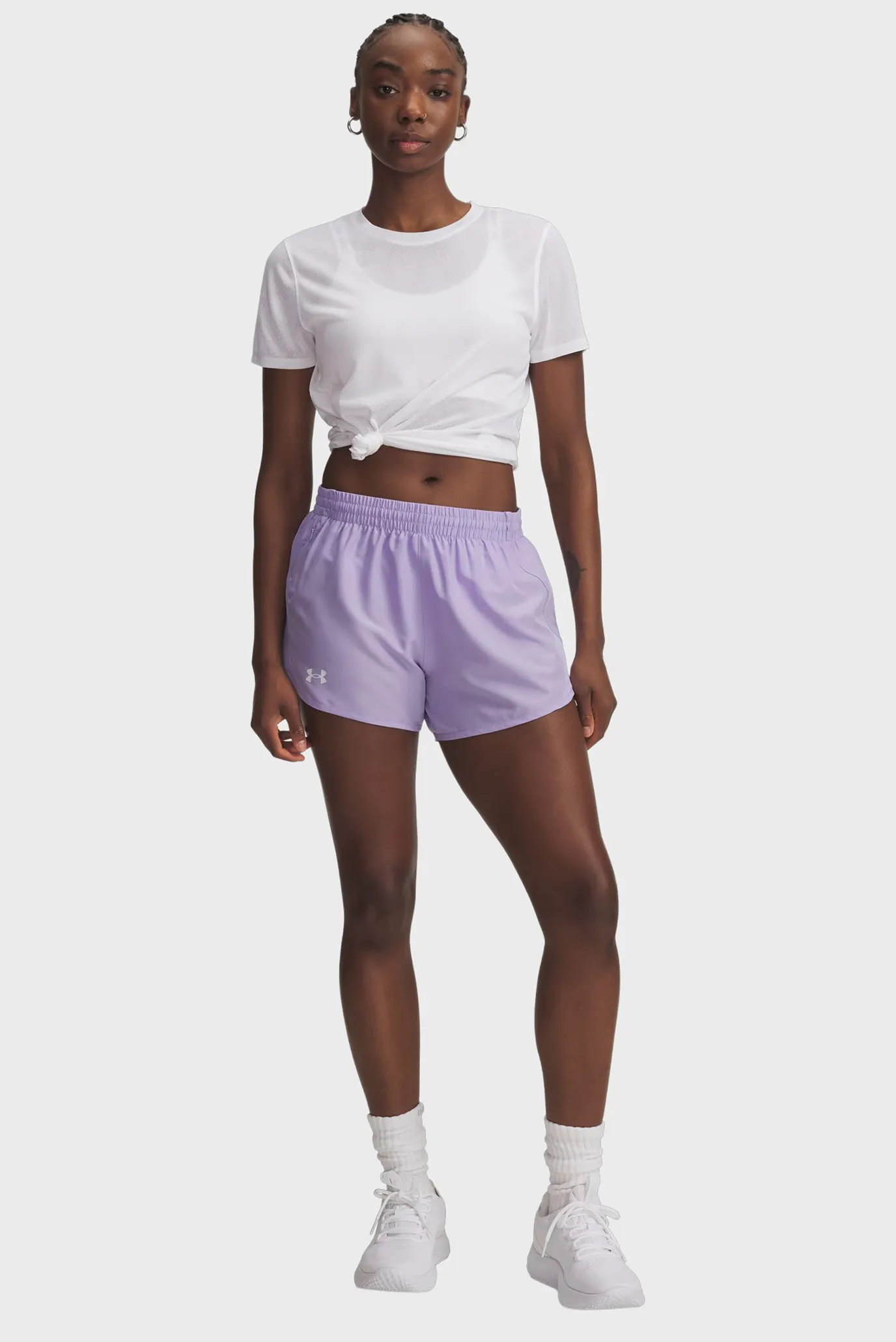 Жіночі бузкові шорти UA Fly By 3'' Shorts 2