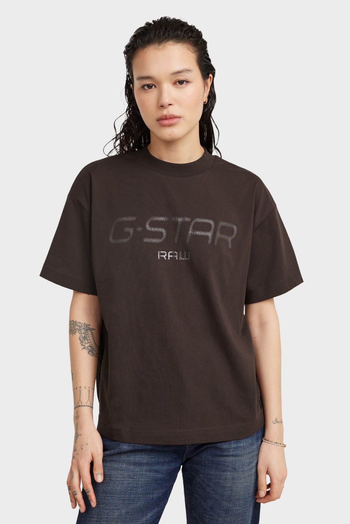 Женская коричневая футболка Коричневый XS G-Star RAW D25733,336 Женская коричневая футболка Коричневый XS G-Star RAW D25733,336