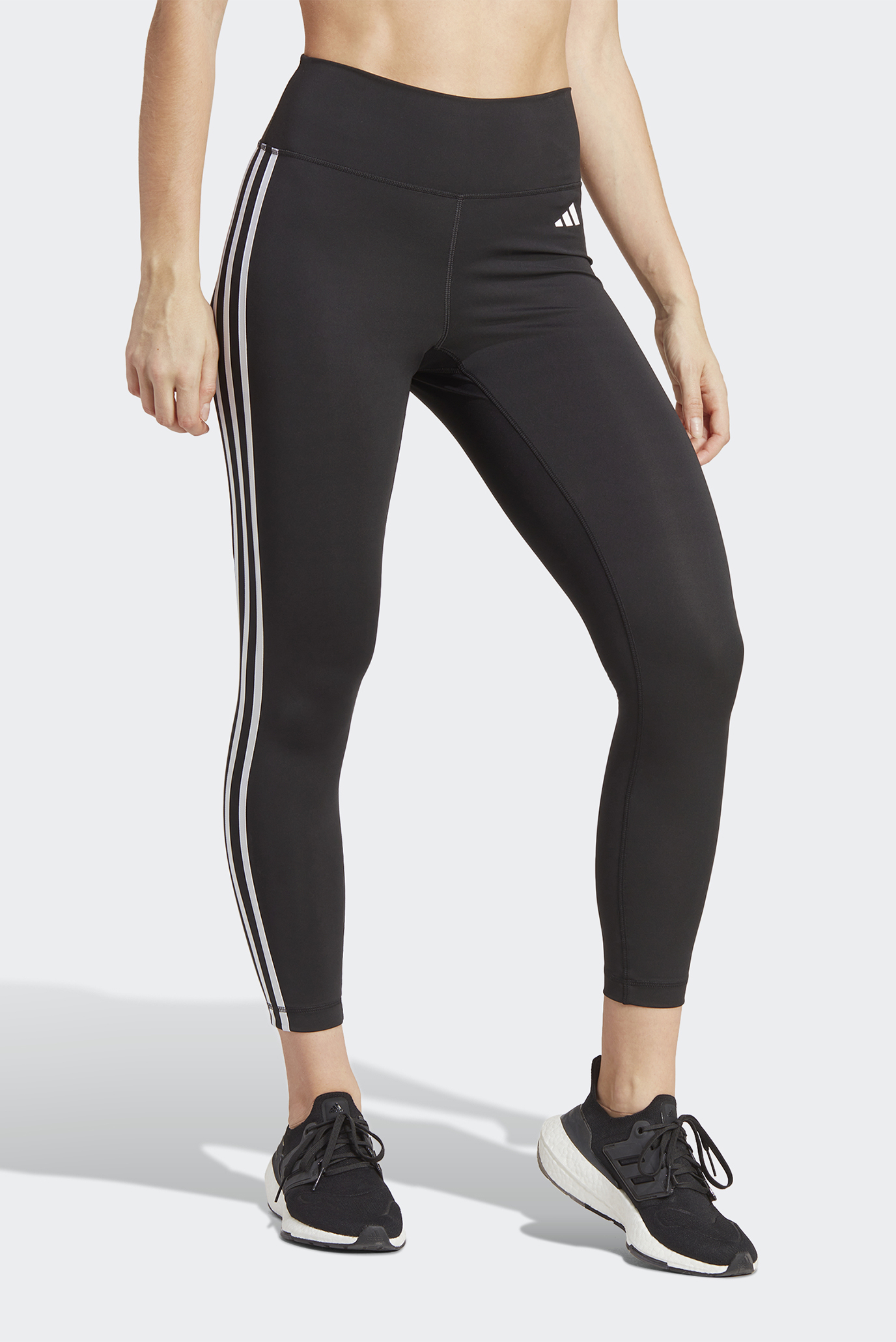 Женские черные тайтсы Train Essentials 3-Stripes High-Waisted 7/8 1