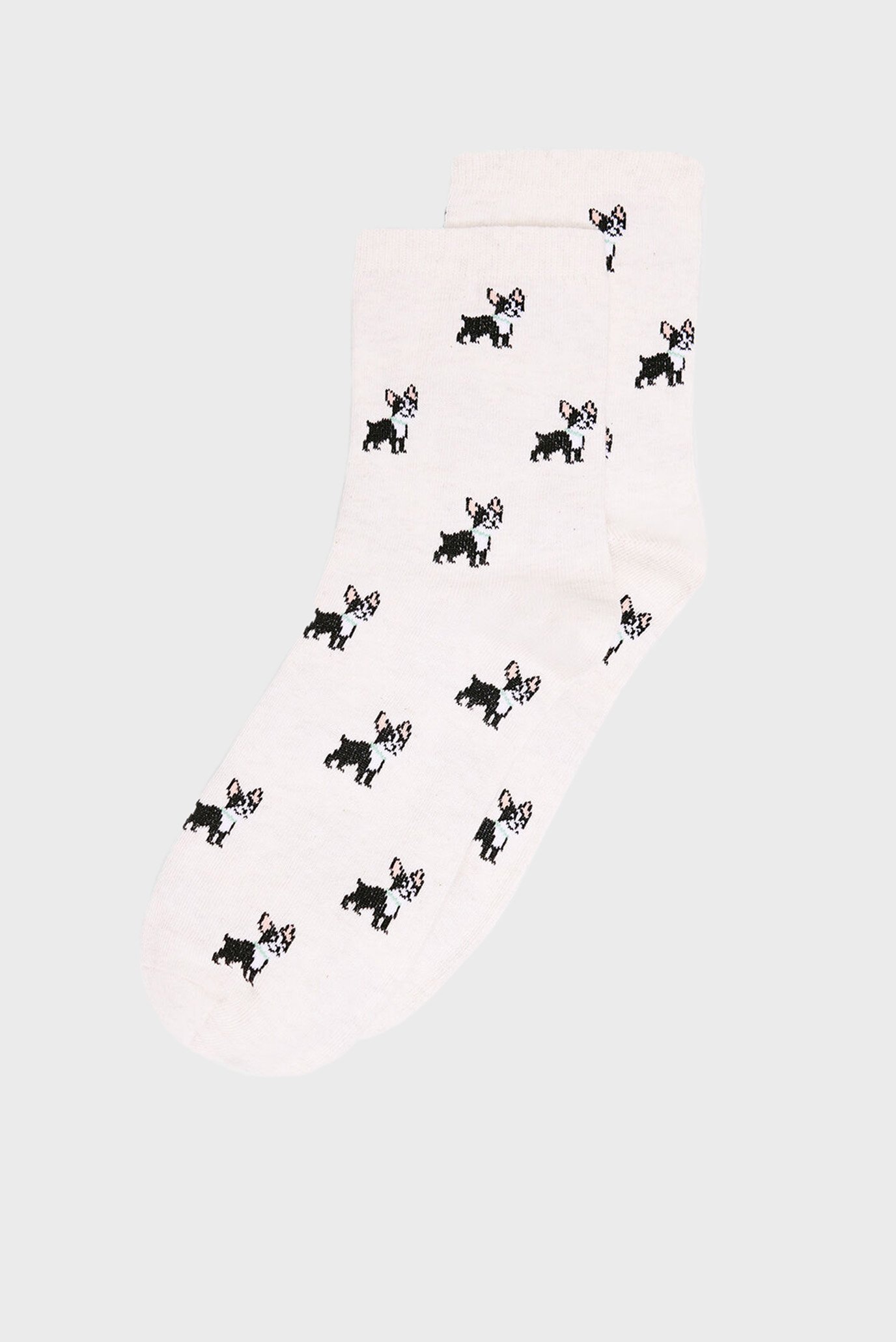 Жіночі бежеві шкарпетки з візерунком 1