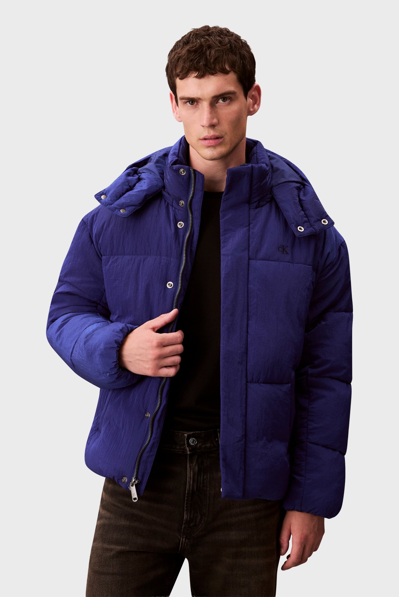 Мужская темно-синяя куртка RIPSTOP QUILTED Синий S Calvin Klein Jeans LV04RD513G Мужская темно-синяя куртка RIPSTOP QUILTED Синий S Calvin Klein Jeans LV04RD513G