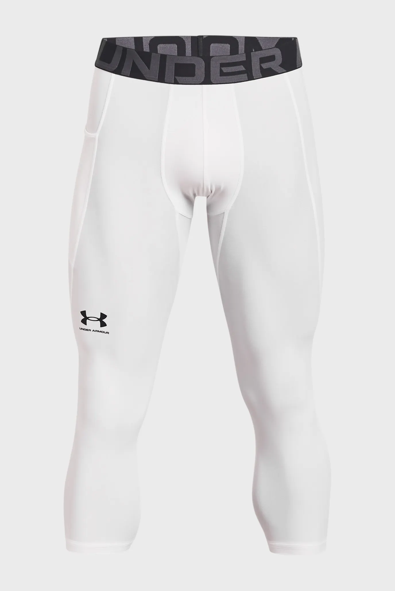 Чоловічі білі тайтси UA HG Armour 3/4 Legging 6