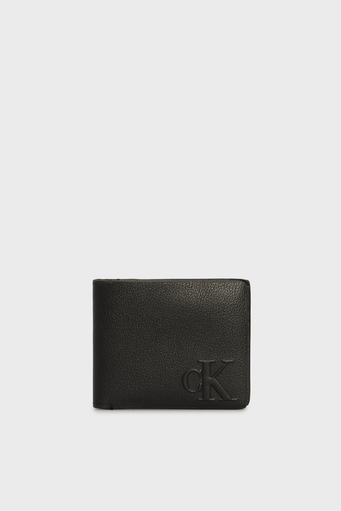 Чоловічий чорний шкіряний гаманець LOGO EMBOSS BIFOLD 1