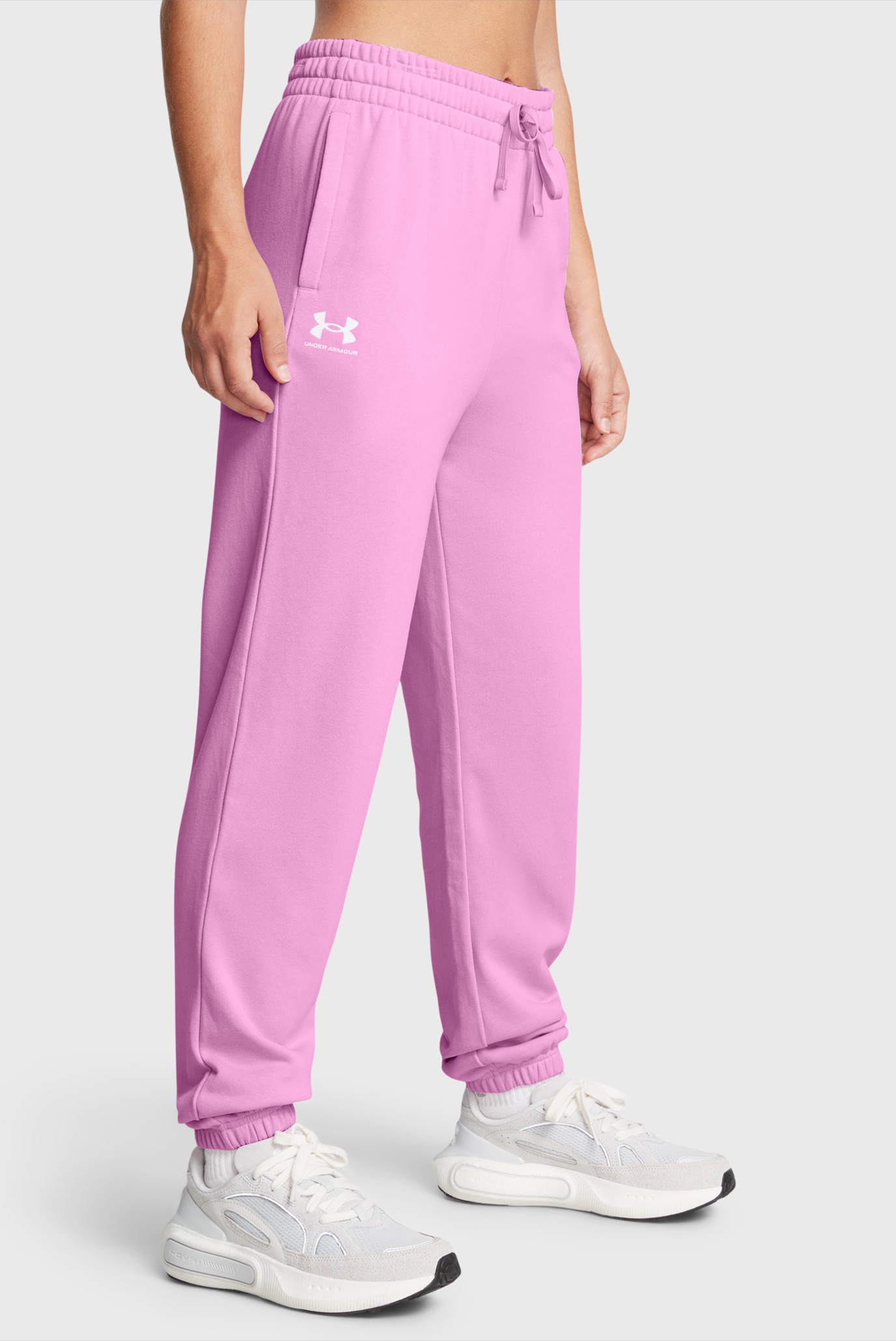 Женские розовые спортивные брюки UA Rival Terry Jogger 1