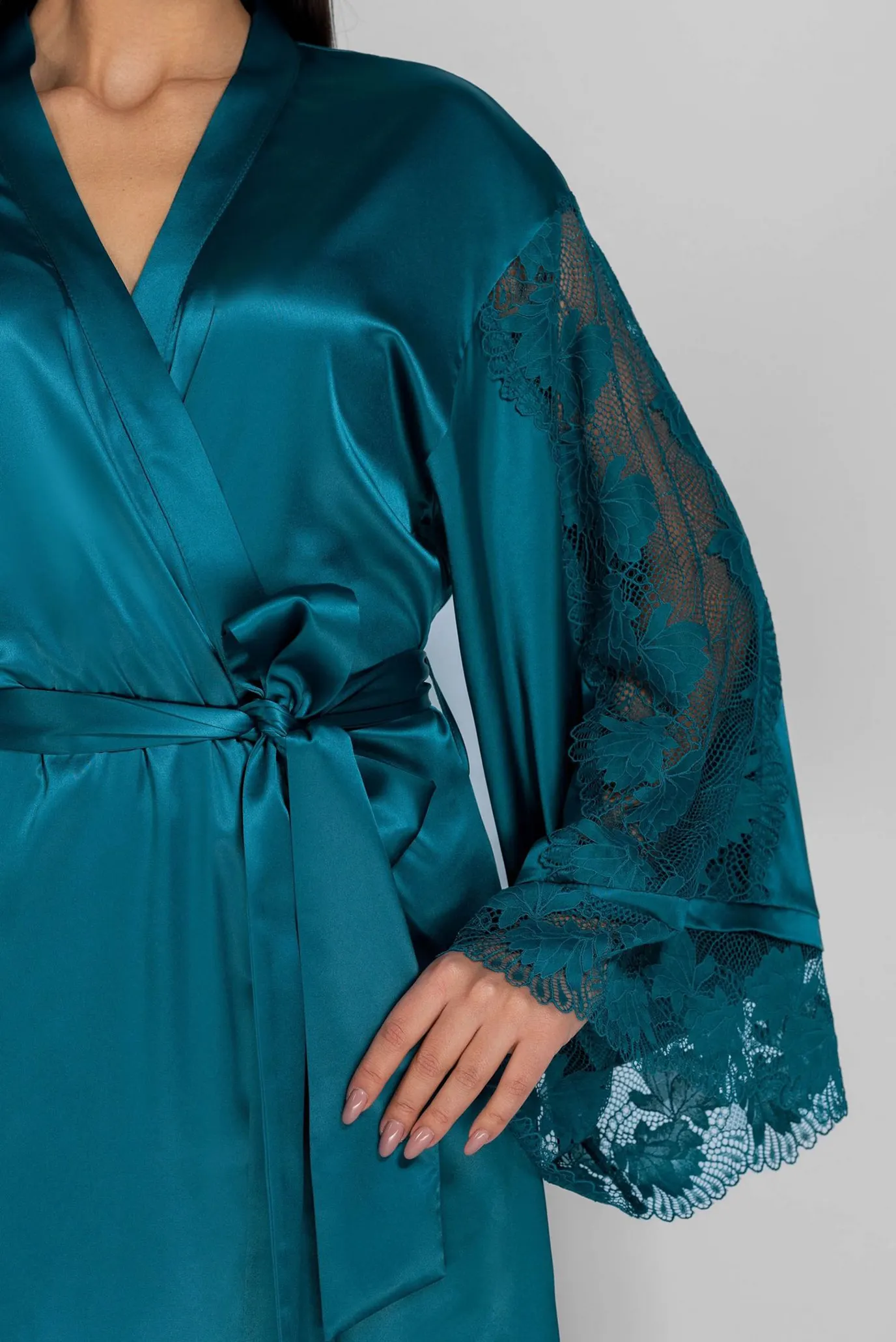 Жіночий бірюзовий пеньюар 4