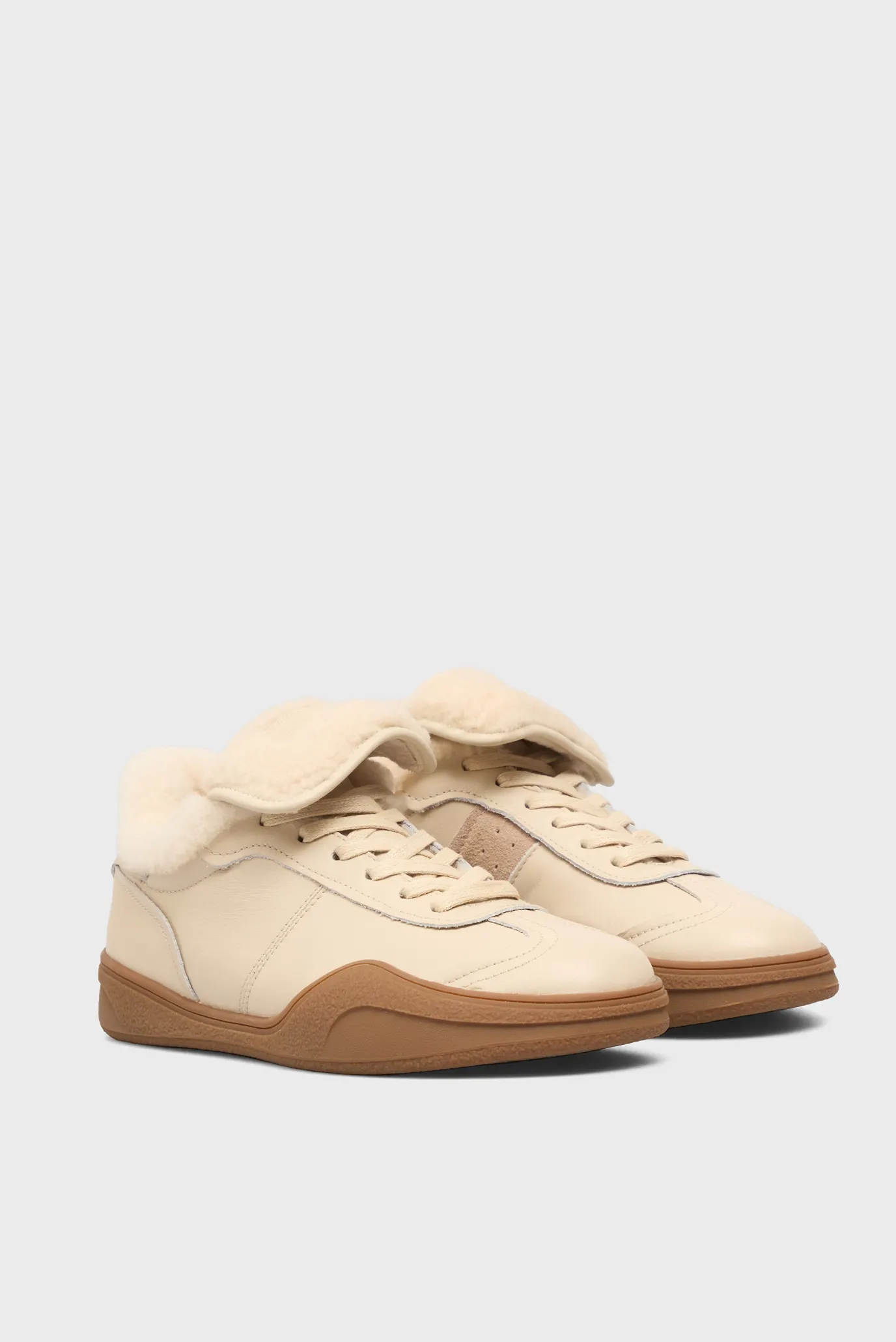 Женские бежевые кожаные кроссовки Berenice 3