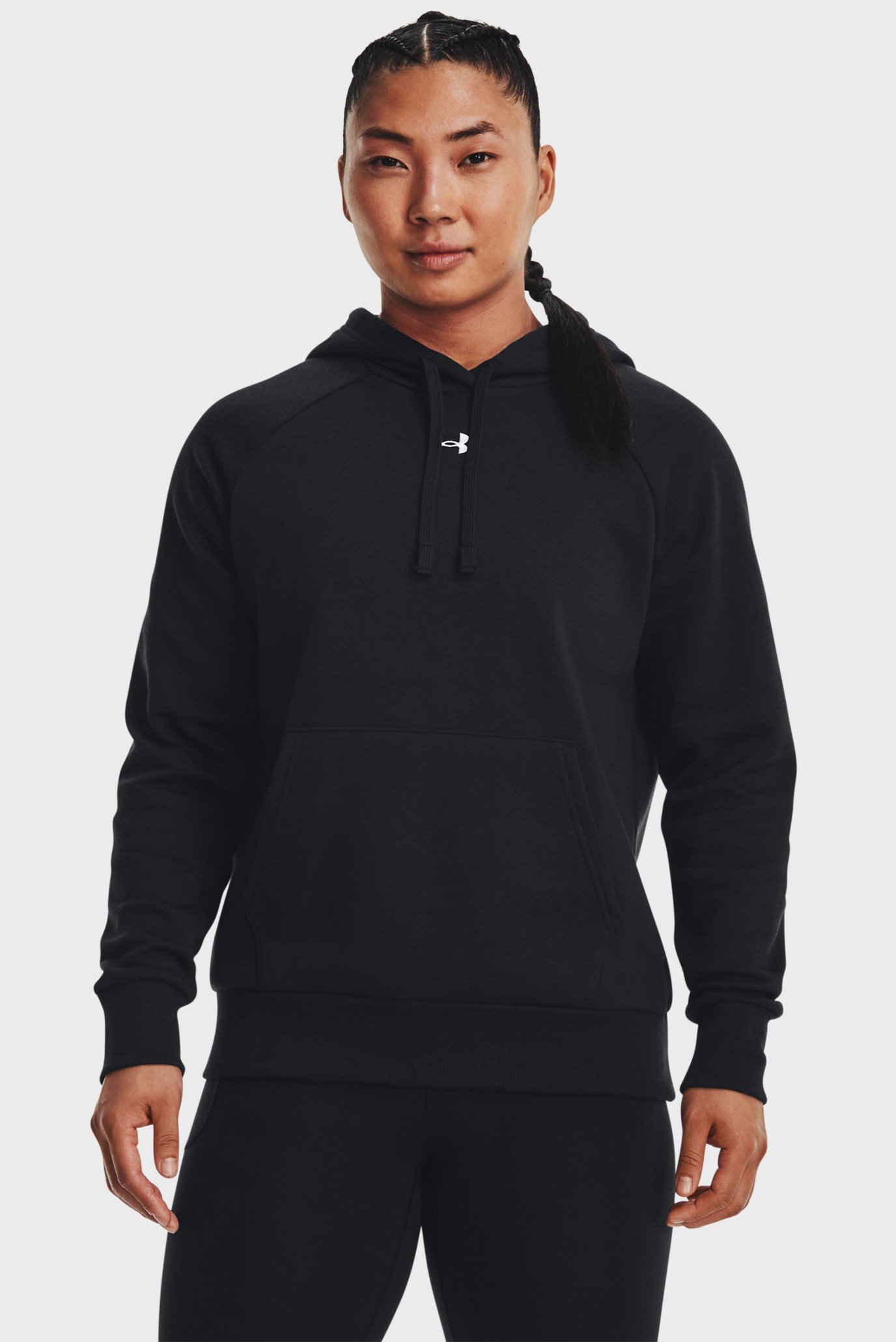 Женское черное худи UA Rival Fleece Hoodie 1