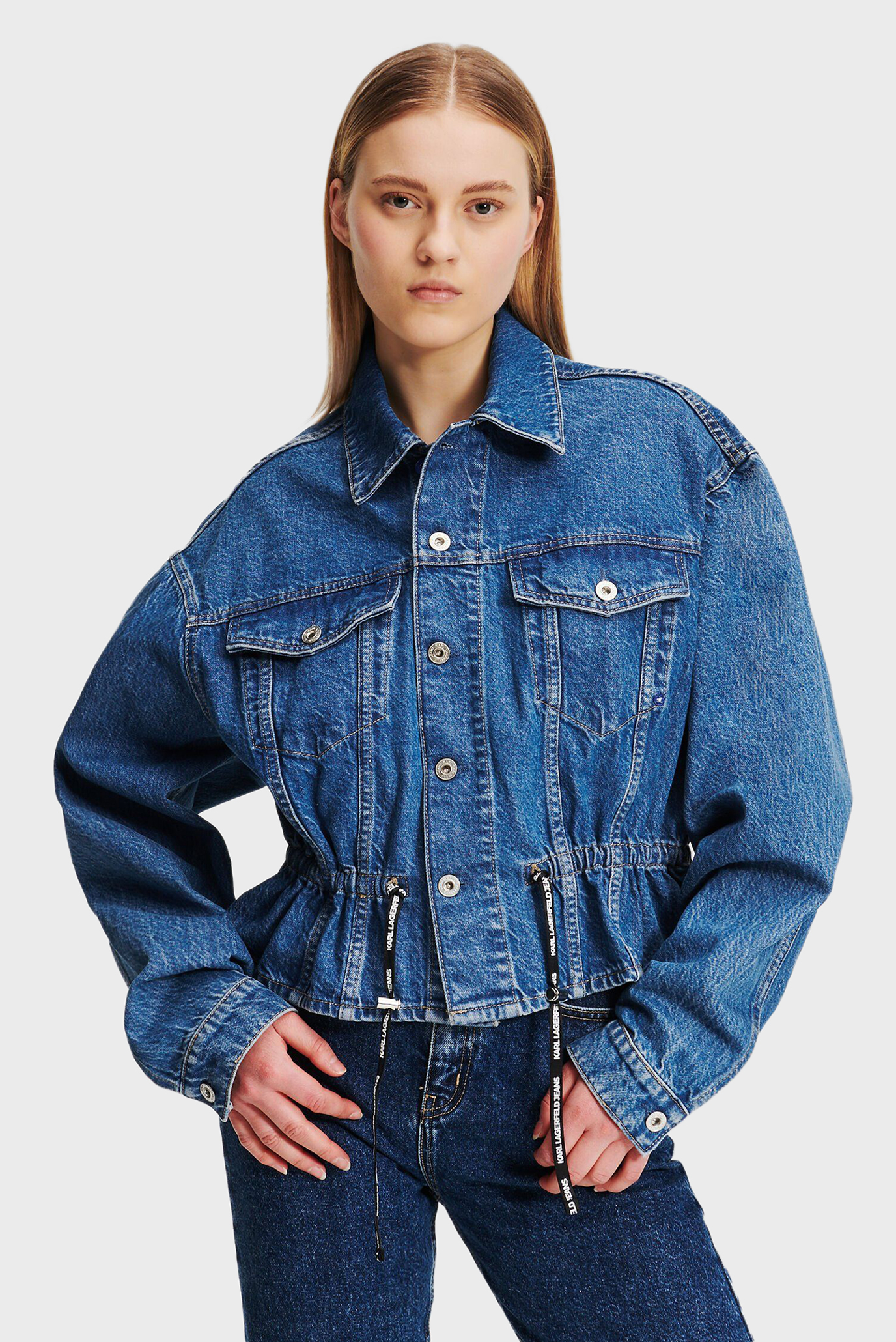 Женская синяя джинсовая куртка tied denim jacket 1