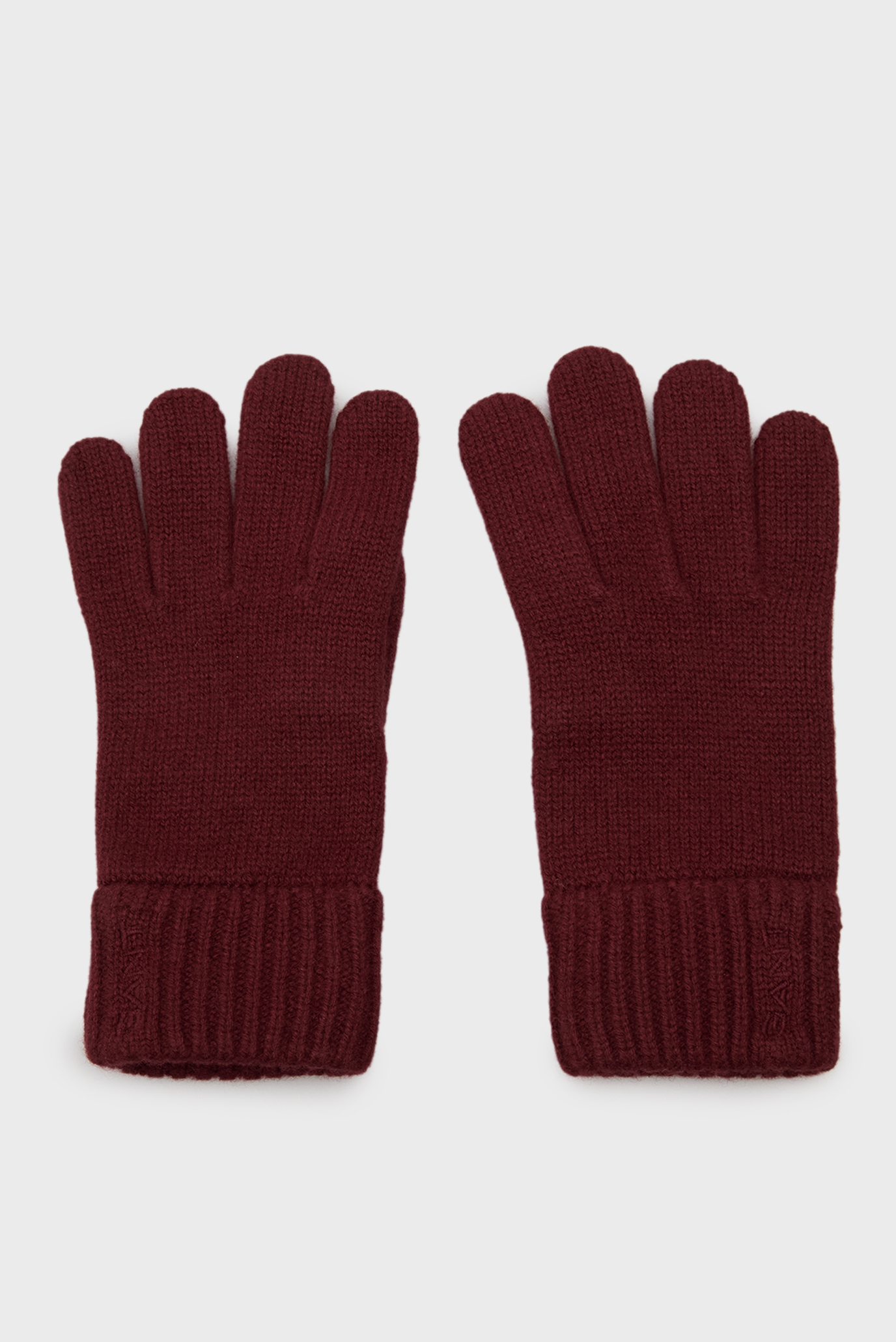 Женские бордовые шерстяные перчатки WOOL KNITTED GLOVES 1