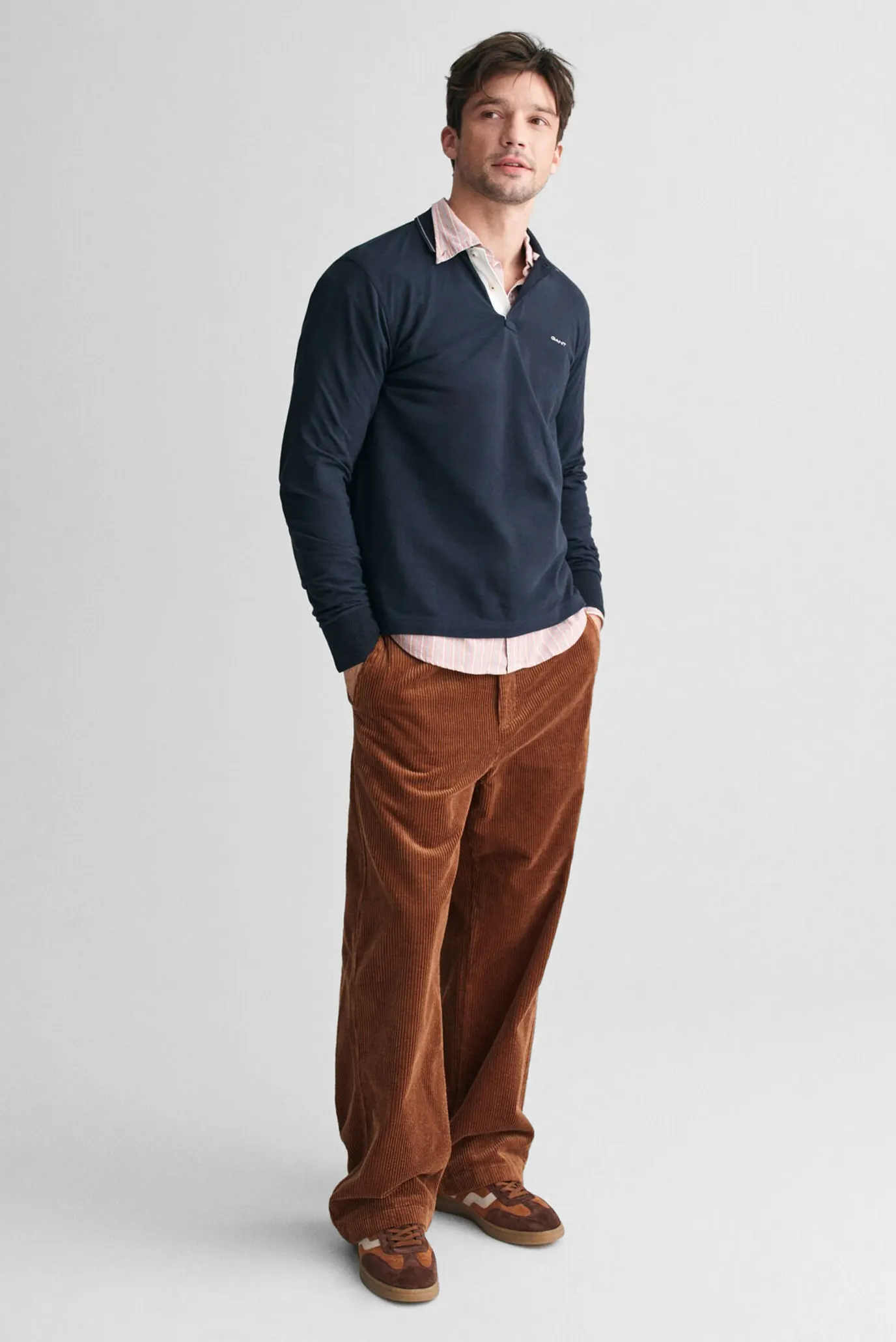 Чоловіче темно-синє поло TEXTURED COLLAR 2