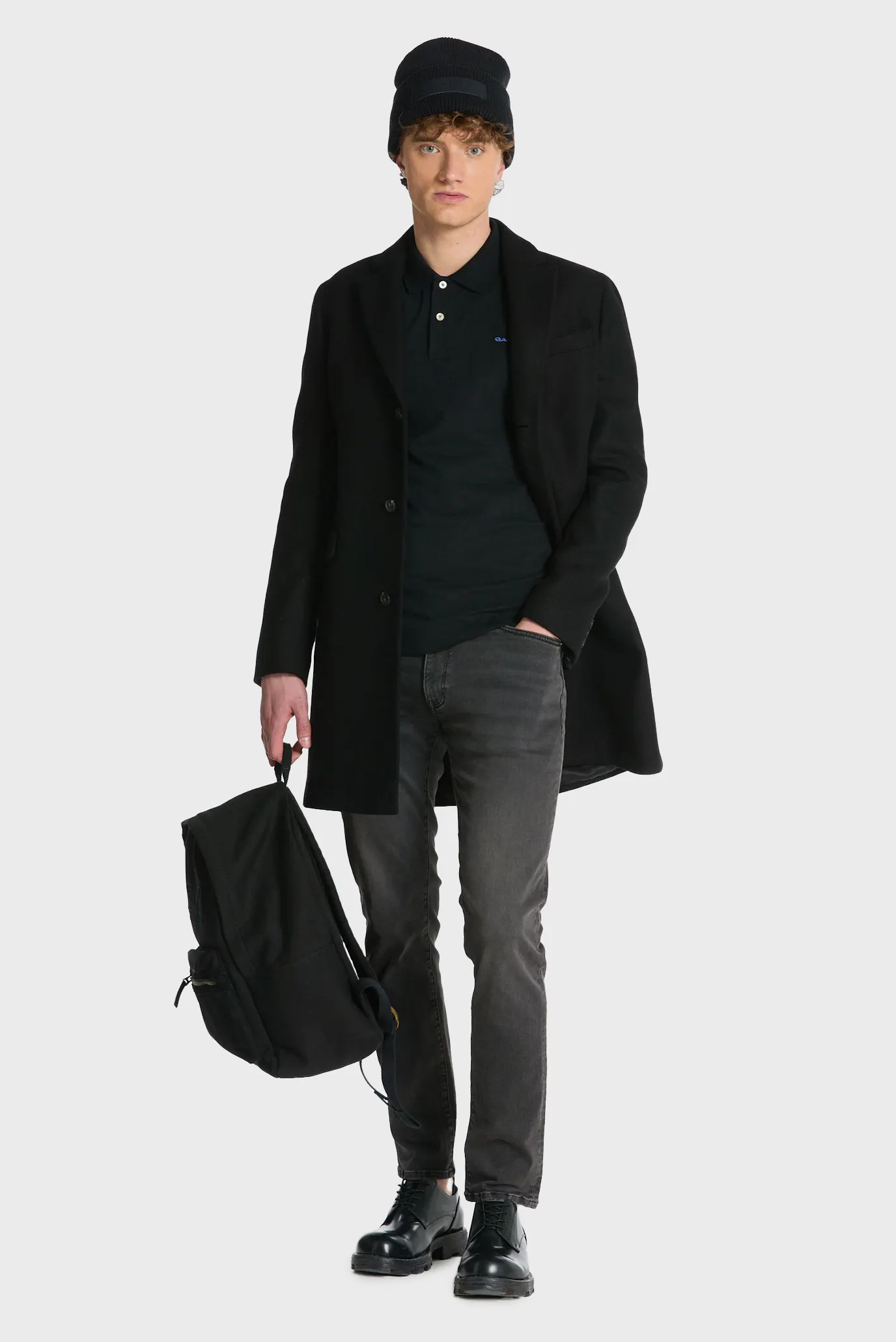 Чоловіче чорне поло REG CONTRAST PIQUE SS RUGGER 2