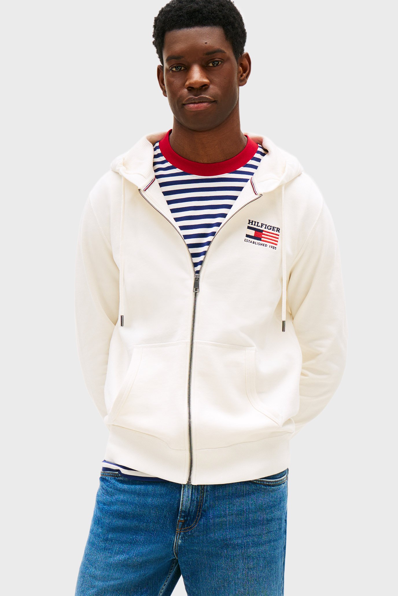 Мужское белое худи AMERICANA ZIP Белый M Tommy Hilfiger MW0MW39691 Мужское белое худи AMERICANA ZIP Белый M Tommy Hilfiger MW0MW39691