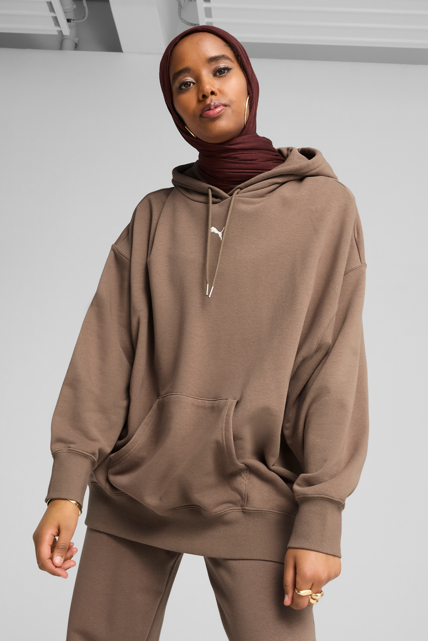 Жіноче коричневе худі WARDROBE ESS Oversized Hoodie Women 1