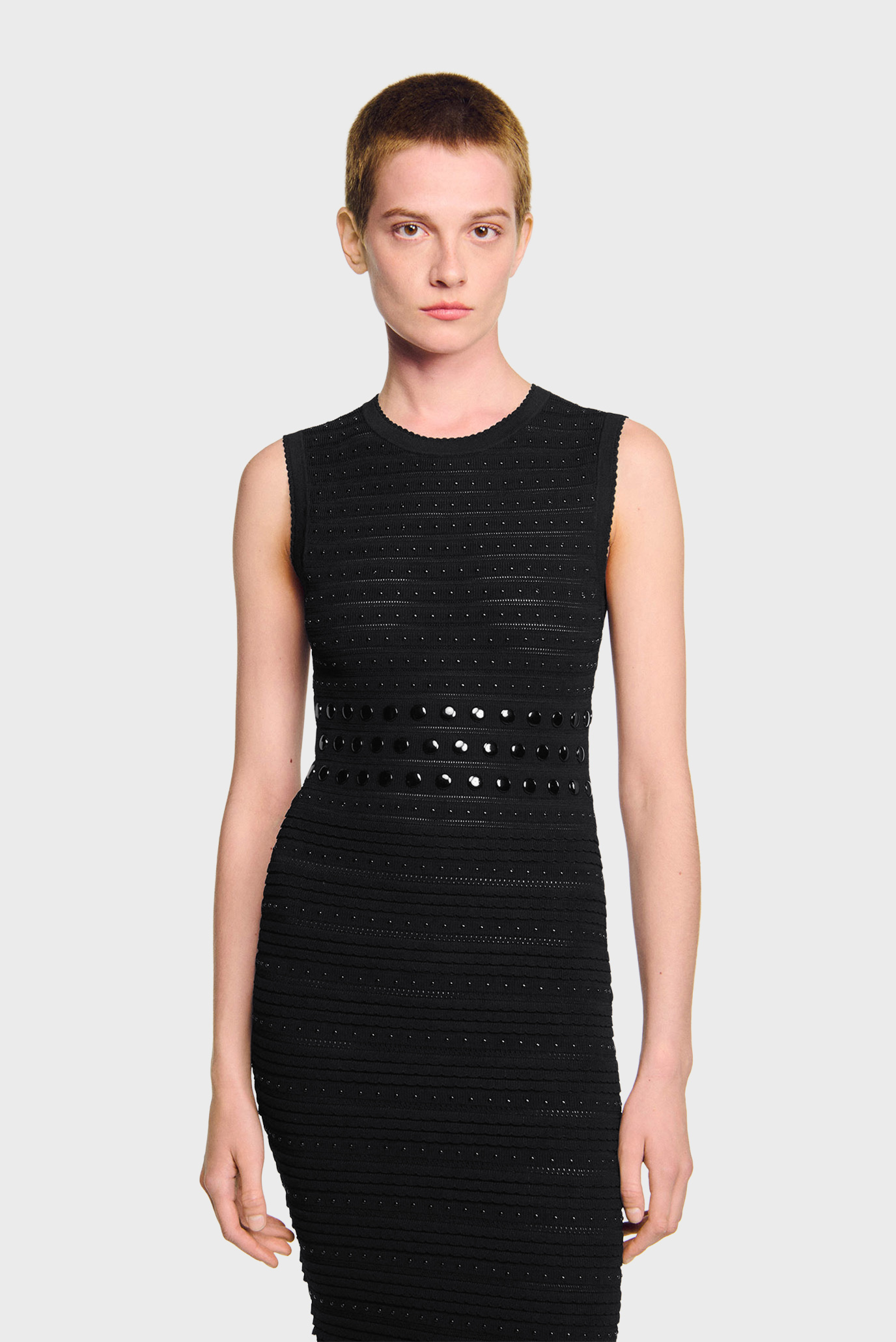 Женское черное платье Черный 40 Sandro SFPRO04502_Black Женское черное платье Черный 40 Sandro SFPRO04502_Black