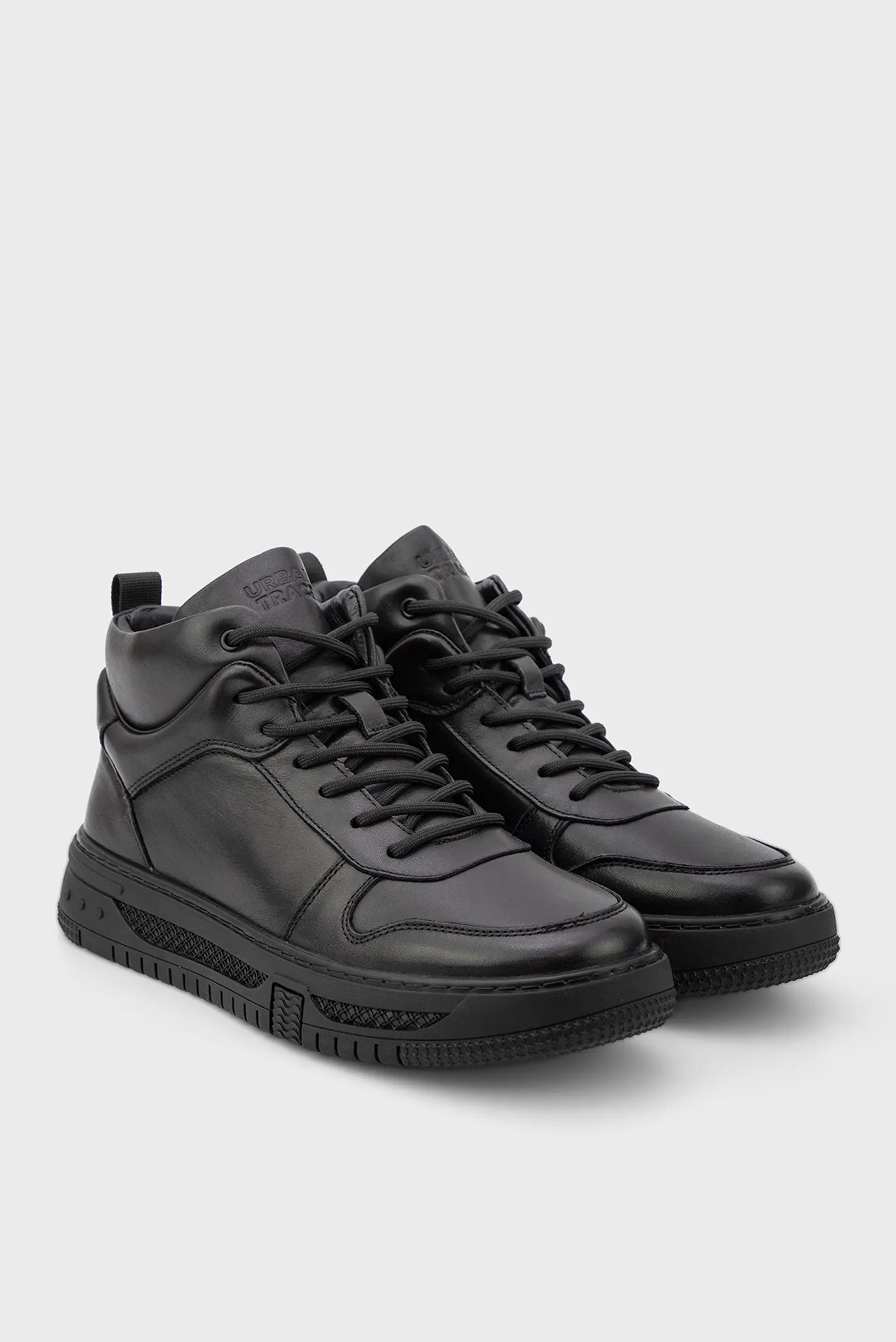 Мужские черные кожаные хайтопы 3