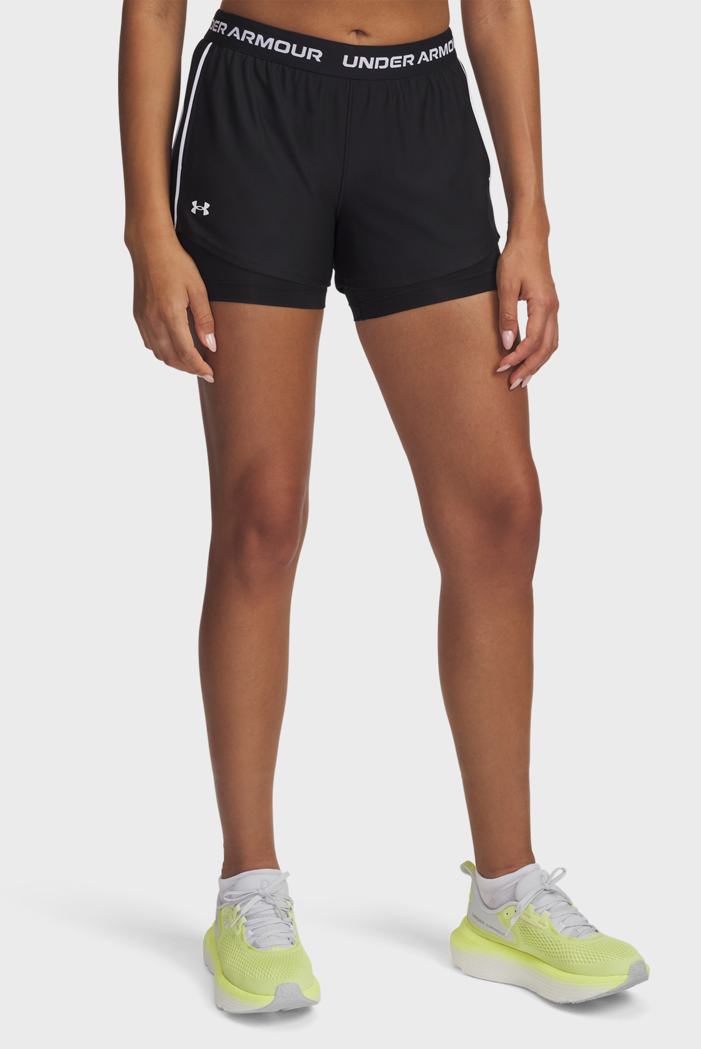 Женские черные шорты Tech Play Up 2in1 Shorts Черный M Under Armour 1389895-001 Женские черные шорты Tech Play Up 2in1 Shorts Черный M Under Armour 1389895-001