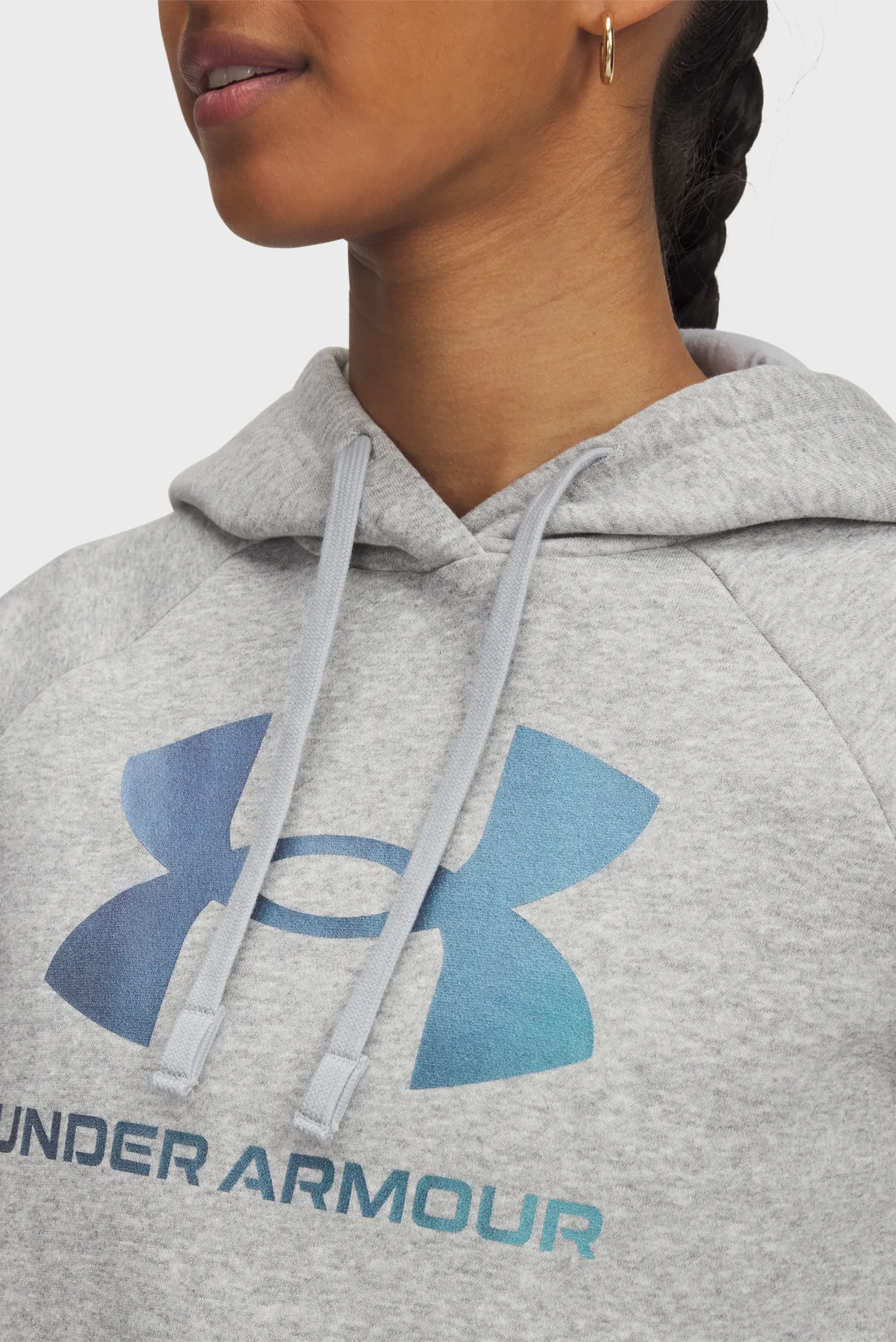 Жіноче сіре худі UA Rival Flc Shimmer Hdy 2
