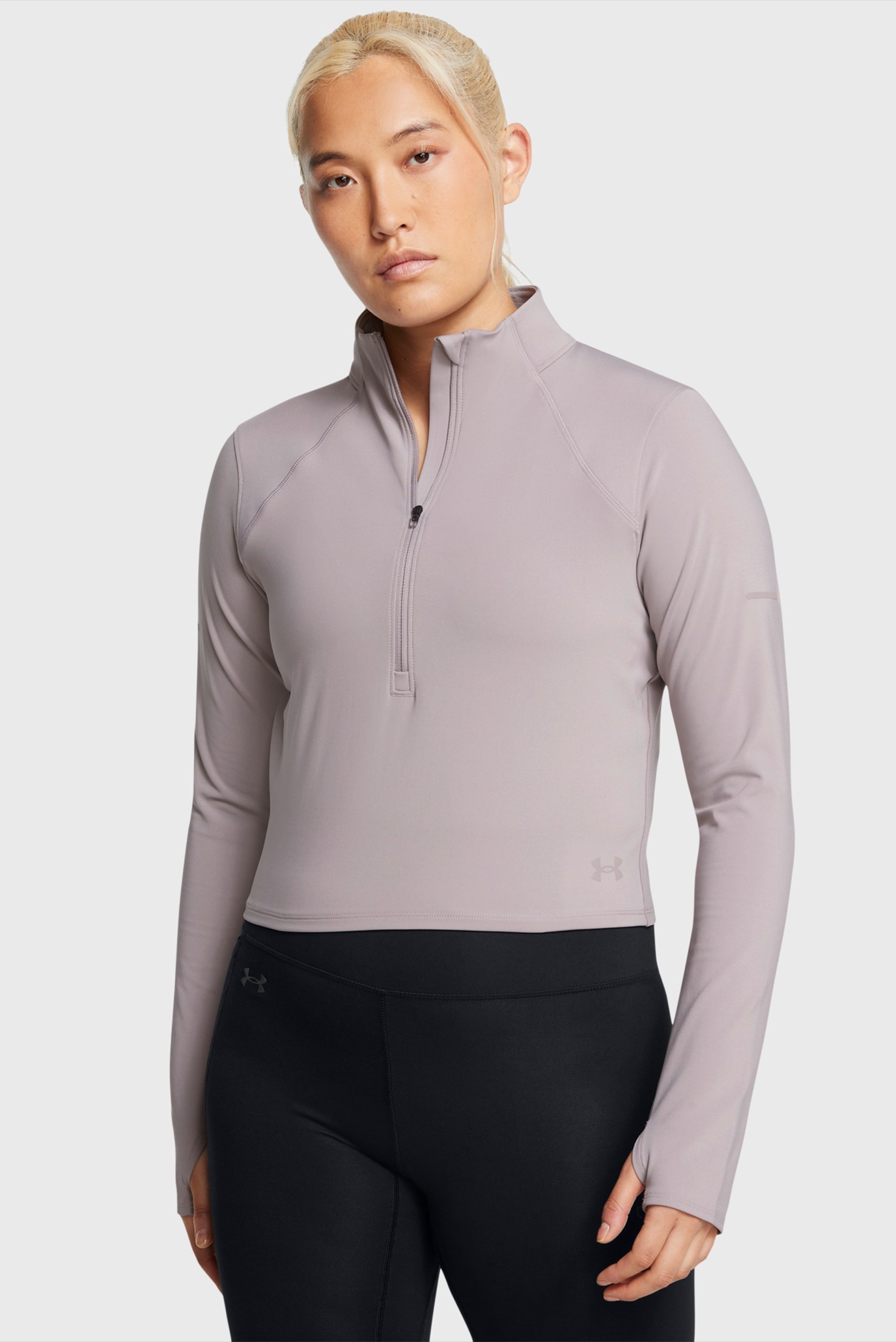 Женская серая спортивная кофта UA Launch Elite Half Zip 1