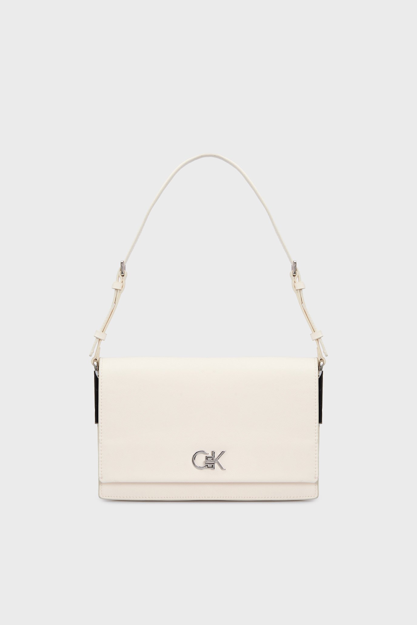 Женская белая сумка CK ELONGATED SHOULDER BAG 1