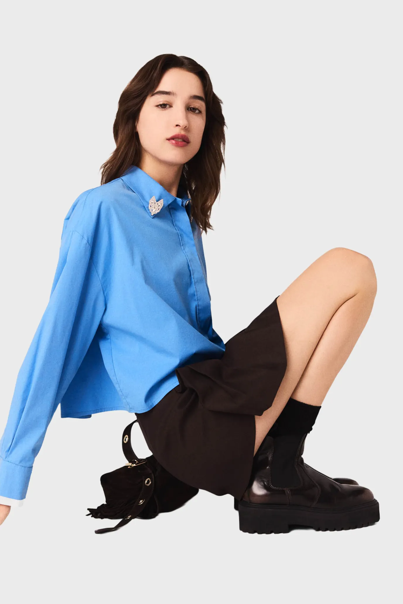 Жіноча блакитна сорочка 5