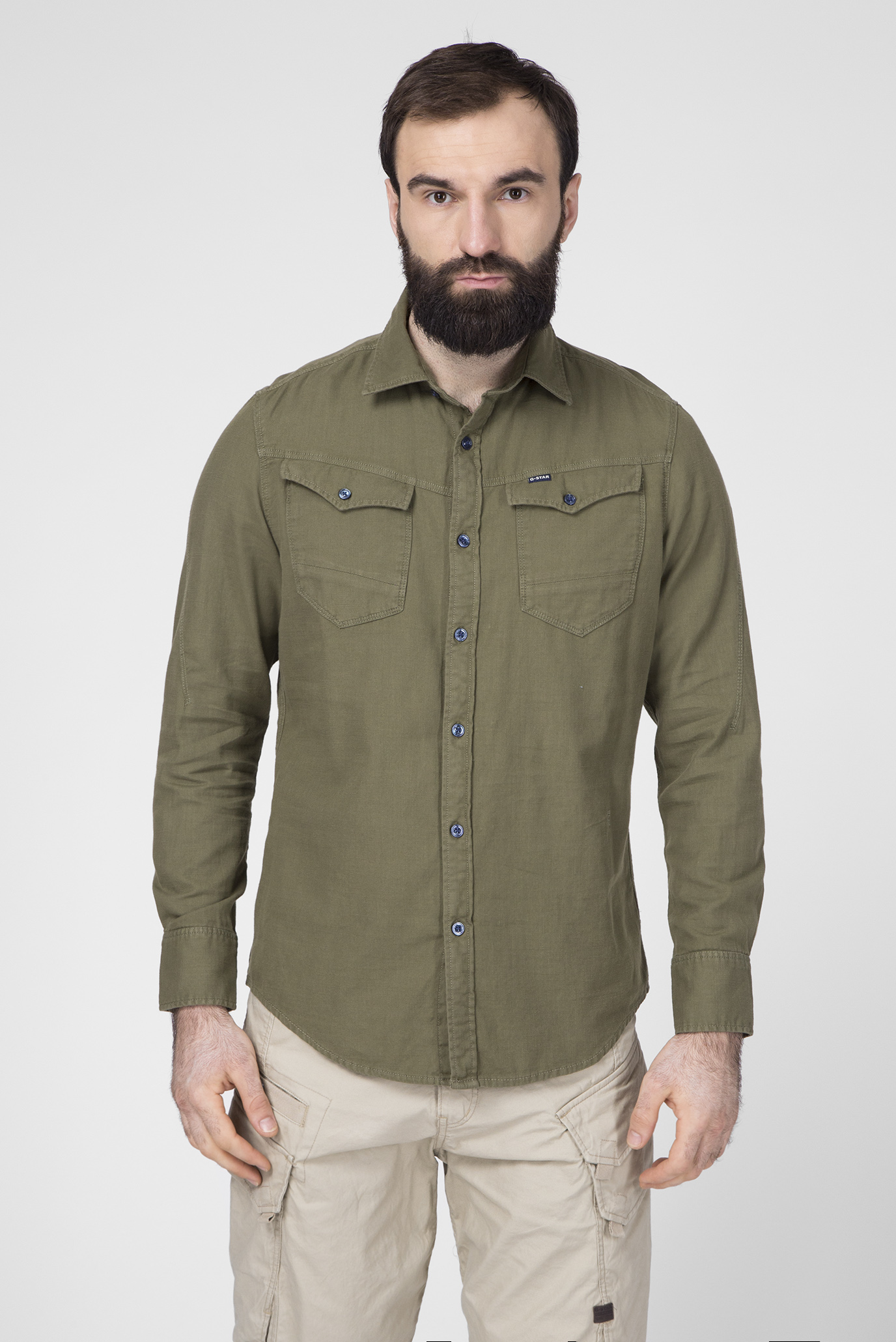 Мужская зеленая рубашка Arc 3d Slim 1