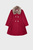 Детское бордовое пальто RUFFLE FRONT COAT