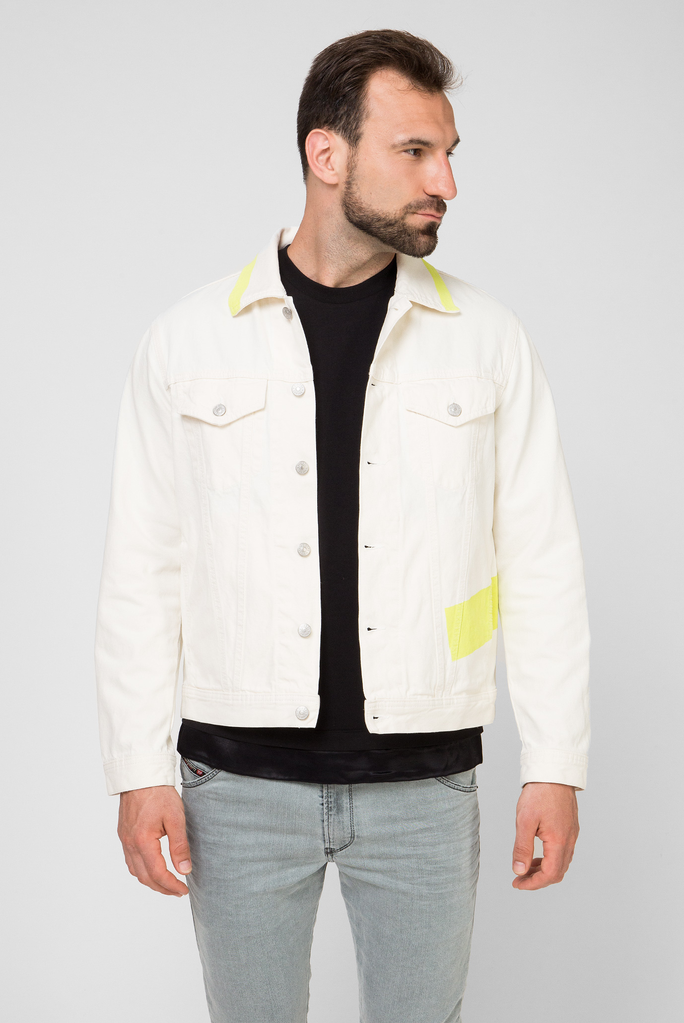 Мужская белая джинсовая куртка NHILL-SP 1