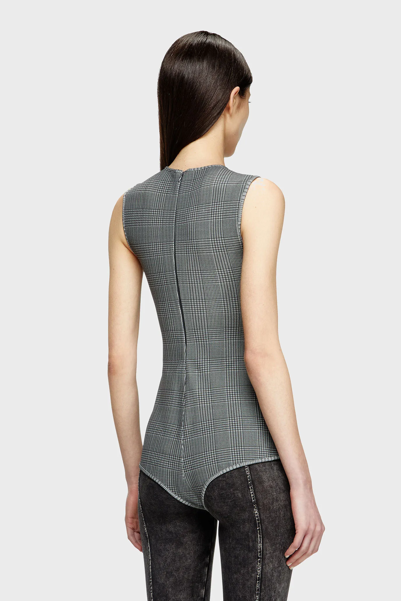 Женское серое боди в клетку J-ETTA 3