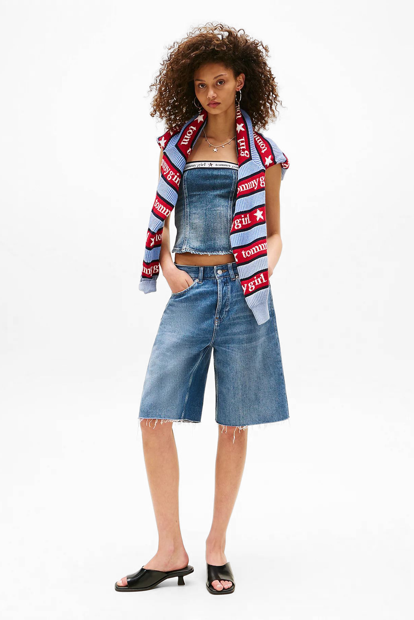 Женские синие джинсовые шорты TOMMY GIRL Синий 25 Tommy Jeans DN0DN00057 Женские синие джинсовые шорты TOMMY GIRL Синий 25 Tommy Jeans DN0DN00057