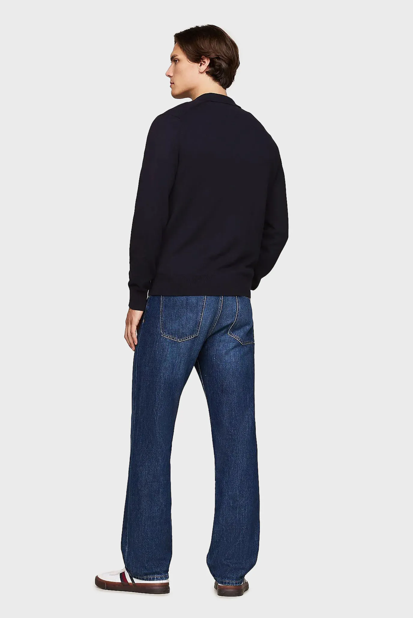 Мужское темно-синее поло PIMA ORG CTN CASHMERE LS POLO 3