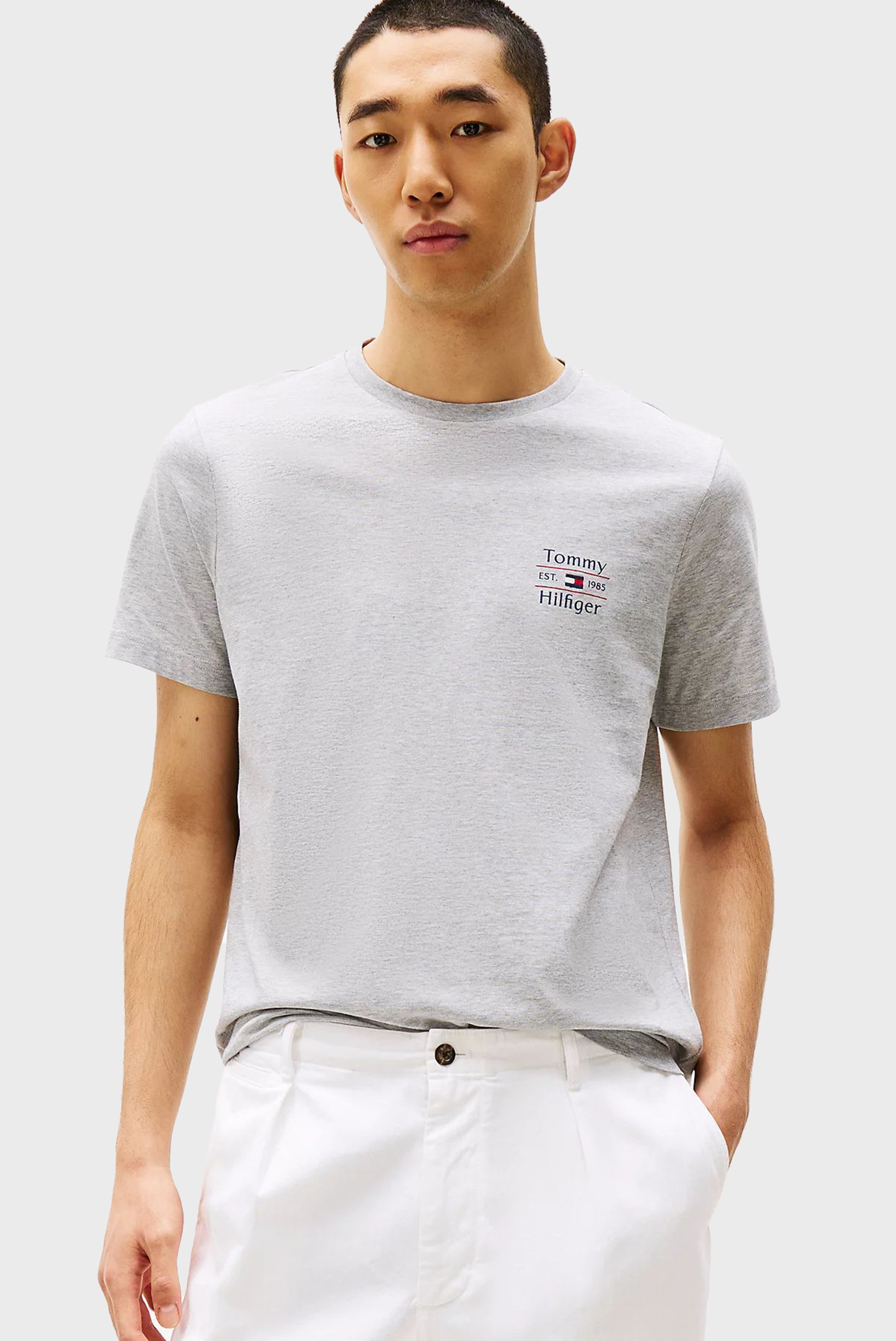 Мужская серая футболка HILFIGER STACK TEE Серый XXL Tommy Hilfiger MW0MW38622 Мужская серая футболка HILFIGER STACK TEE Серый XXL Tommy Hilfiger MW0MW38622