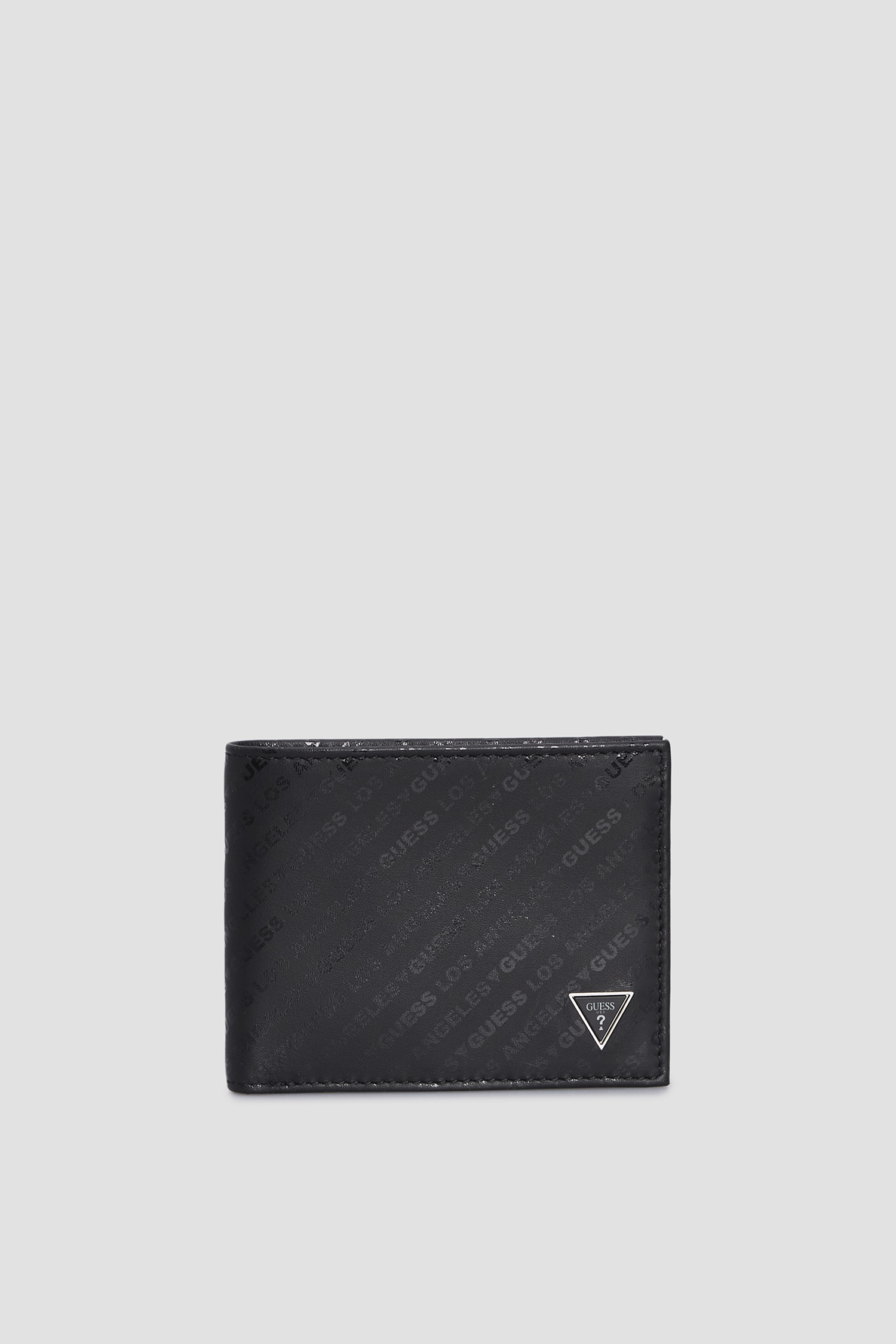 Чоловічий чорний шкіряний гаманець з візерунком 1