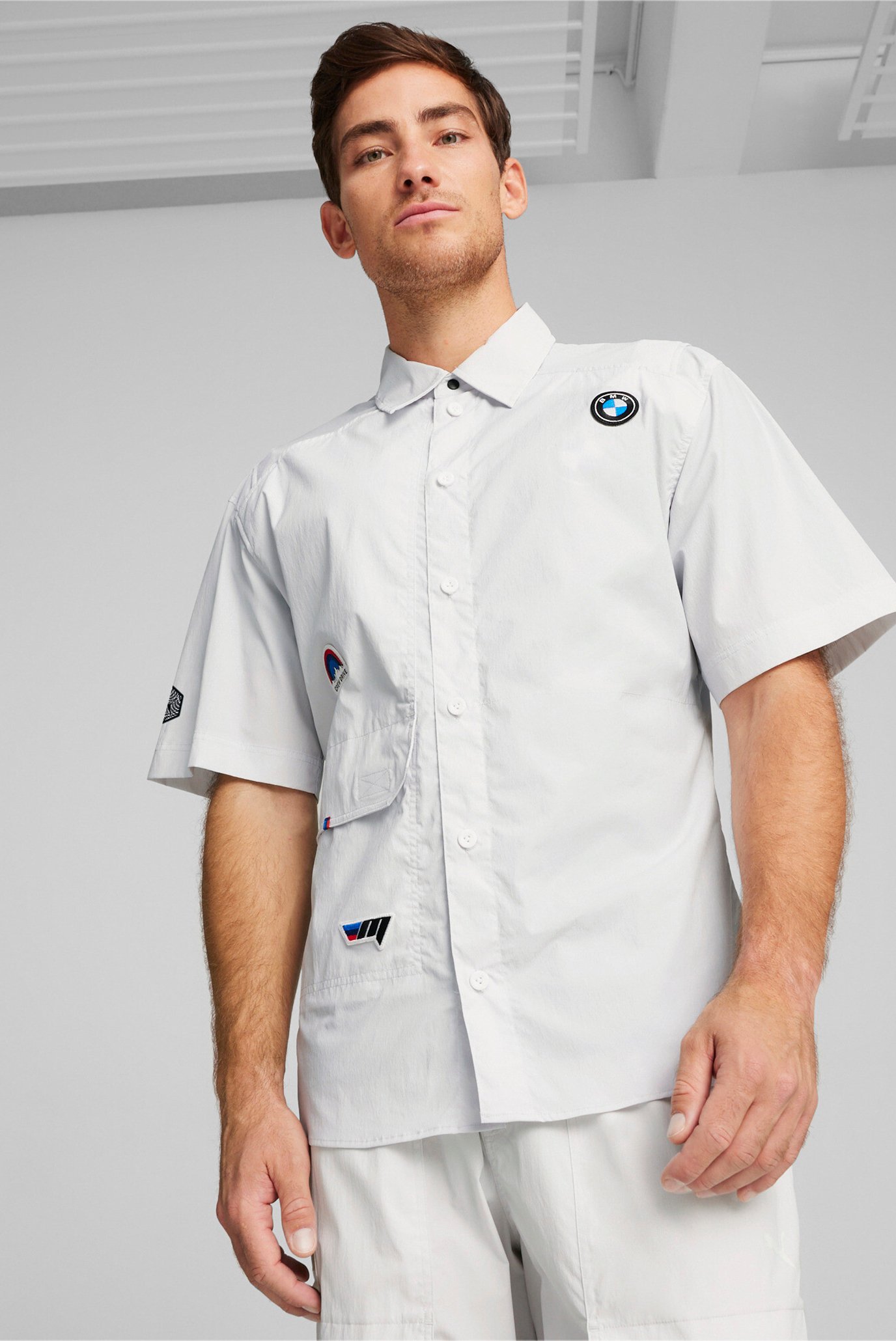 Мужская серая рубашка BMW M Motorsport Men's SUMMER CREW shirt 1