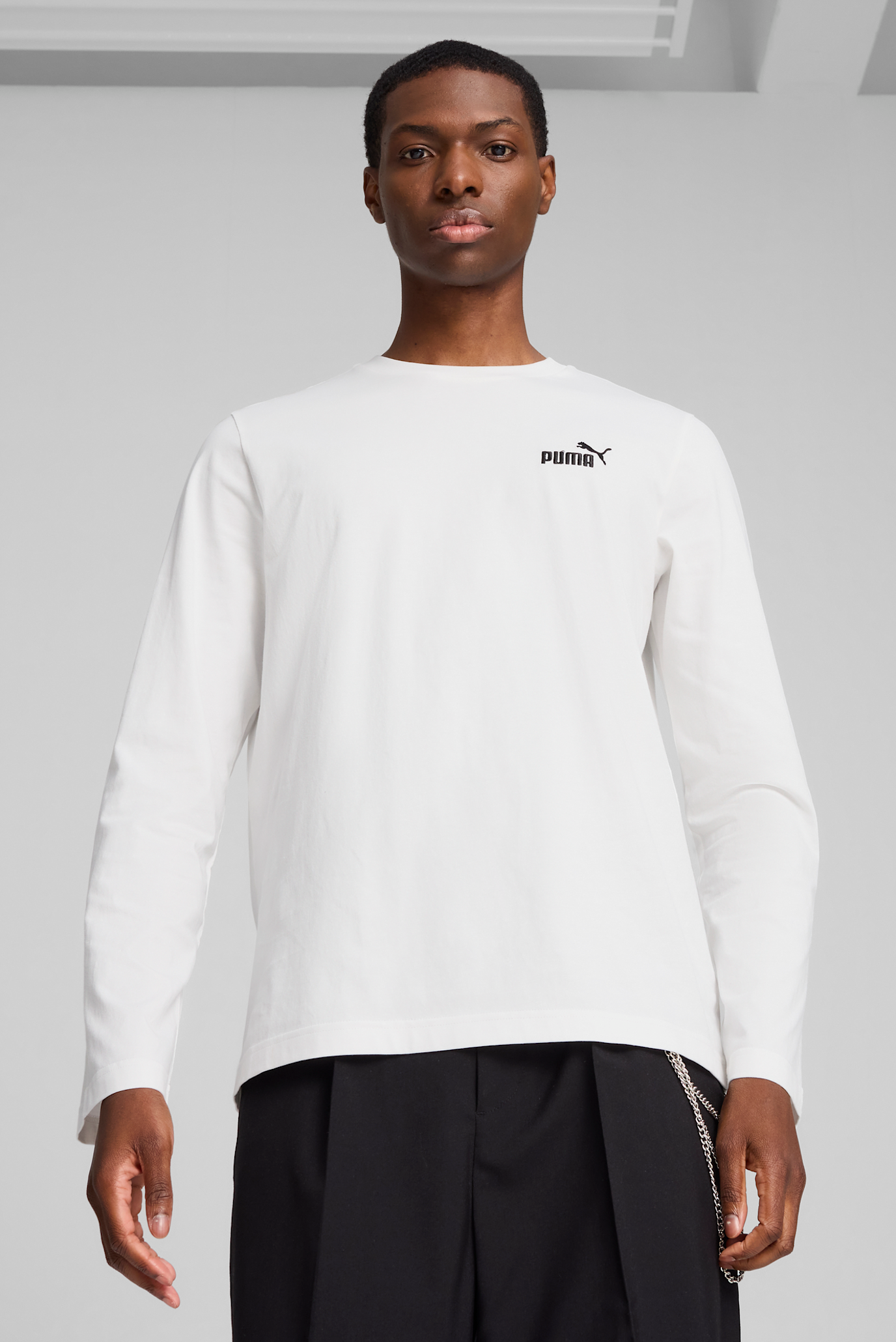 Мужской белый лонгслив Essentials No. 1 Logo Long Sleeve Tee Men 1