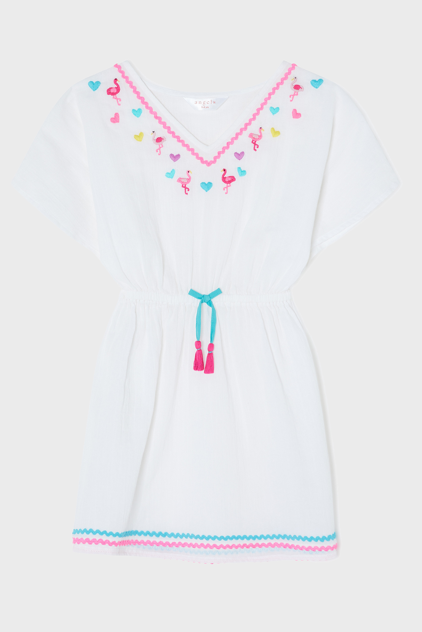 Детское белое платье FLAMINGO EMROIDERED 1