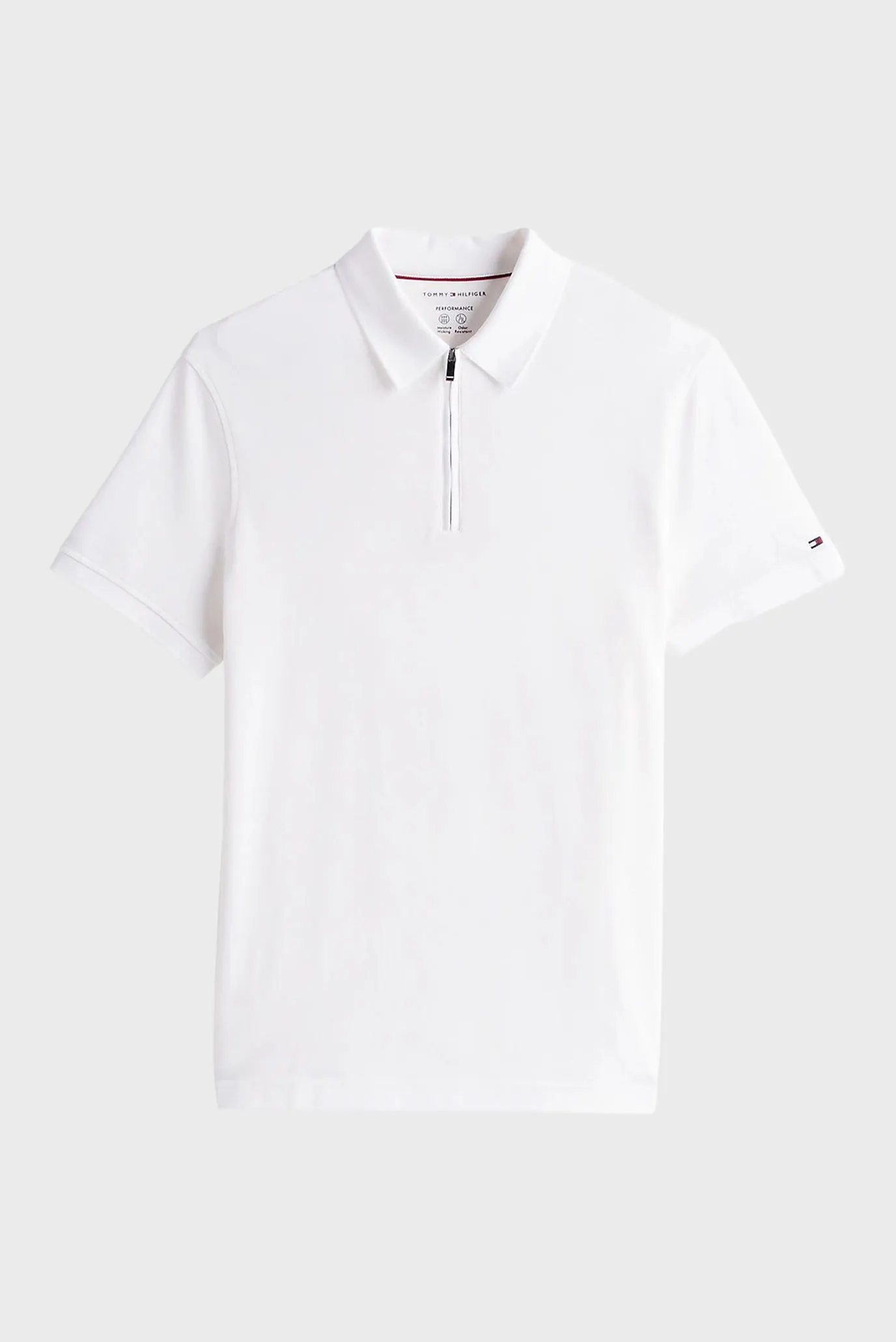 Чоловіче біле поло PERFORMANCE ZIP 5
