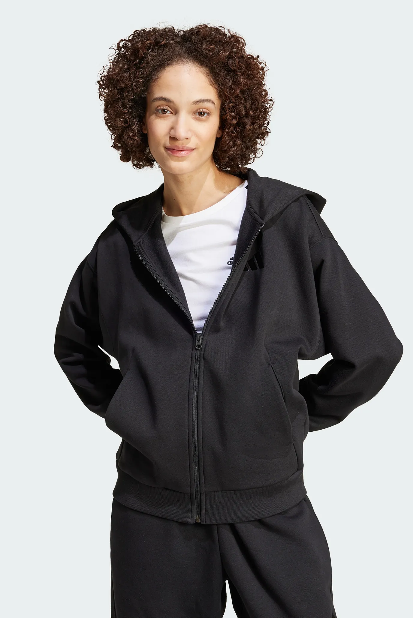 Женское черное худи ALL SZN Fleece Full-Zip adidas IX3809 — MD-Fashion