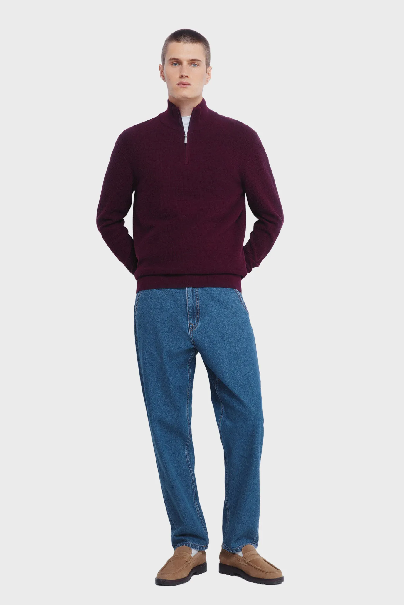 Чоловіча бордова кофта 5