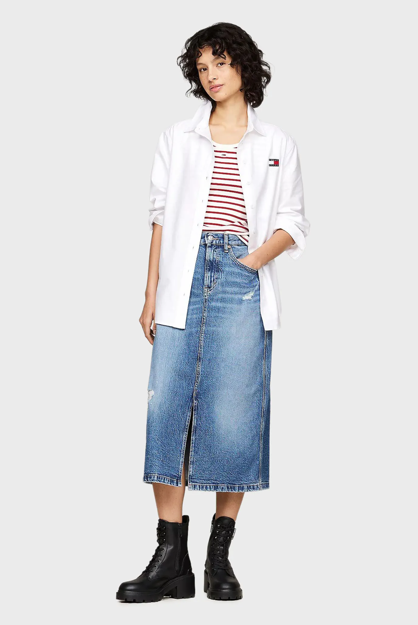 Женские черные кожаные ботильоны TJW MID HEEL BOOT LEATHER 6