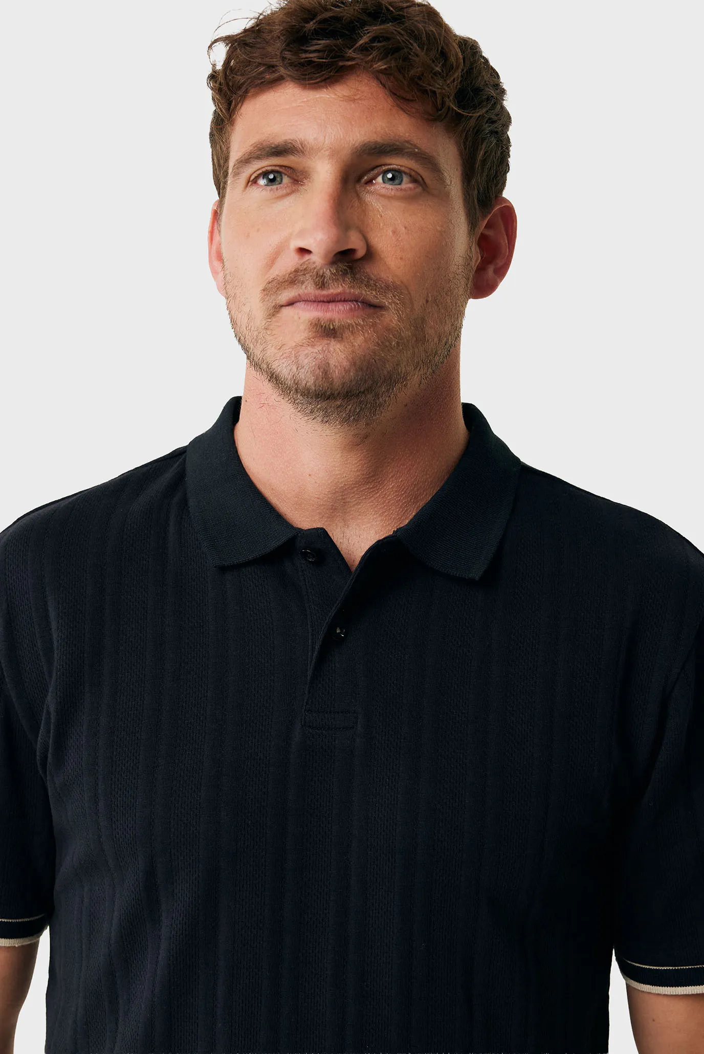 Мужское черное поло Jacquard polo regular fit 4