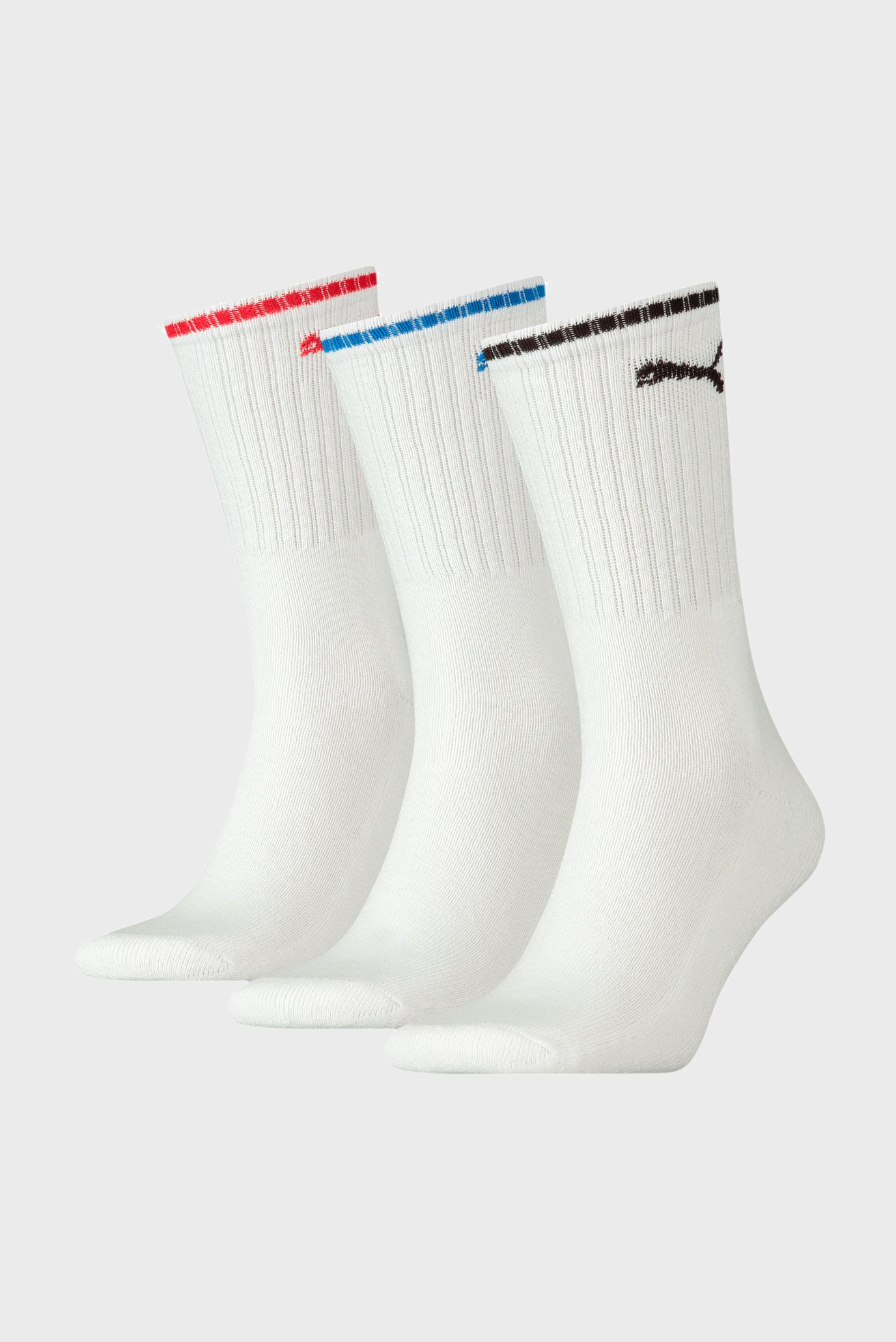 Белые носки (3 пары) Unisex Sport Crew Stripe Socks 1