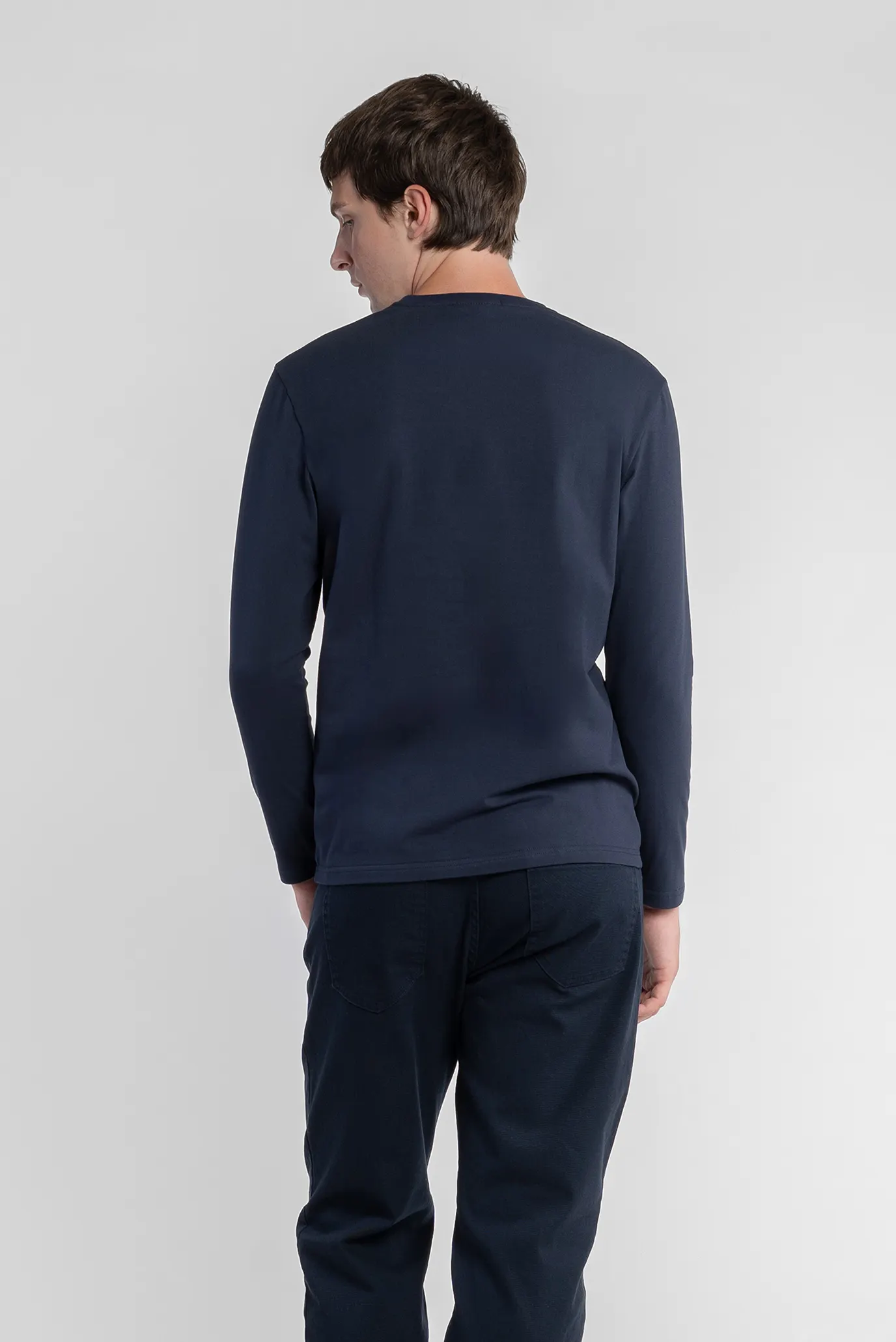 Мужской темно-синий лонгслив 3