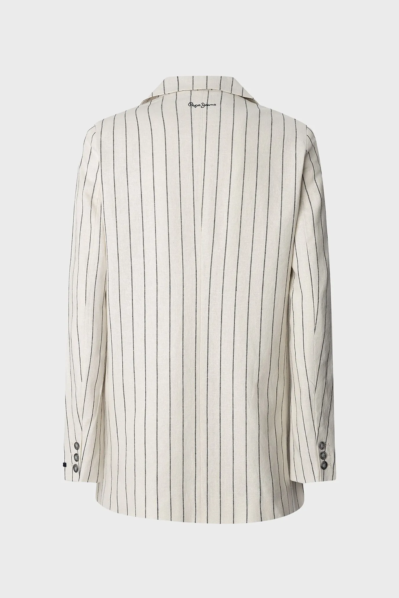 Женский белый льняный жакет в полоску HANNAH 8